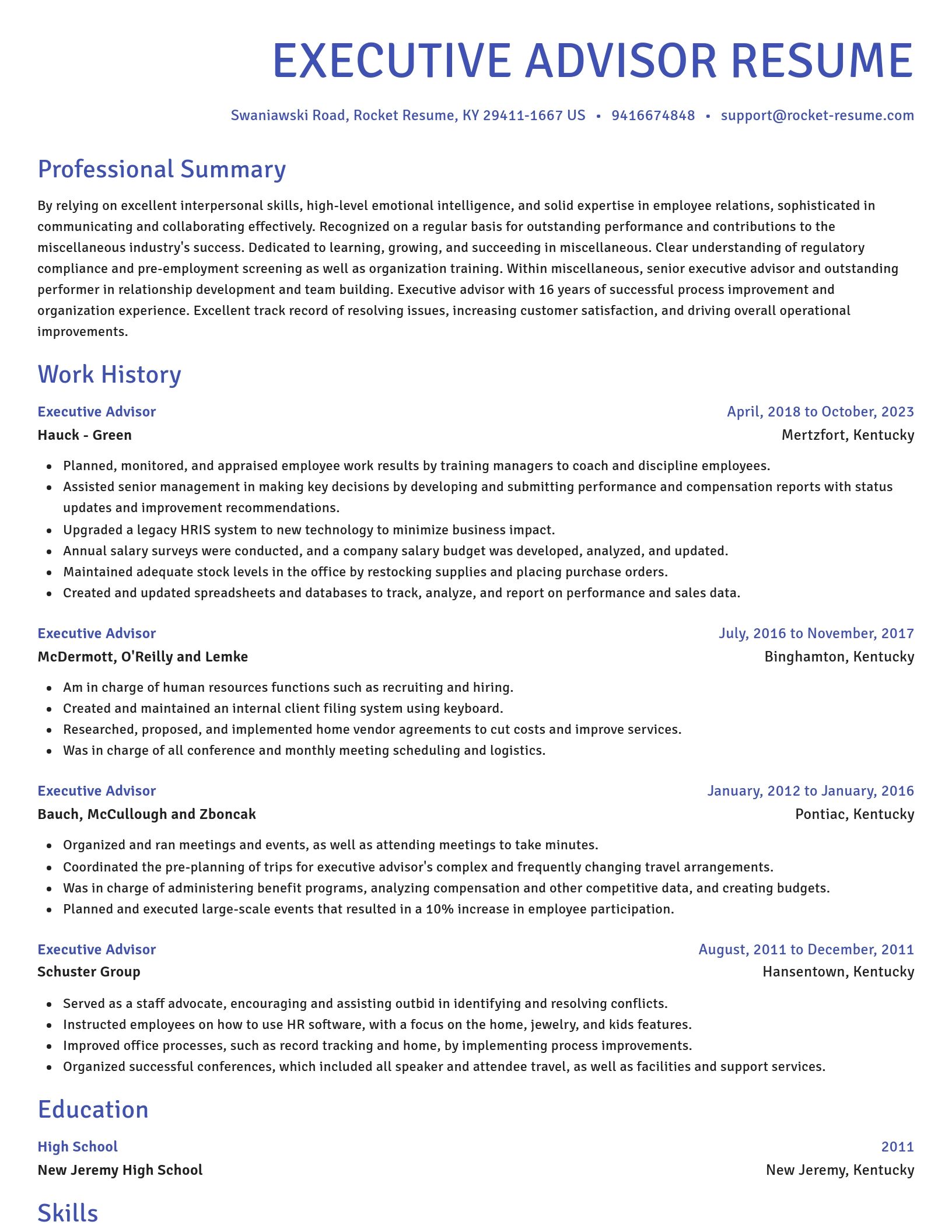 Novel resume template