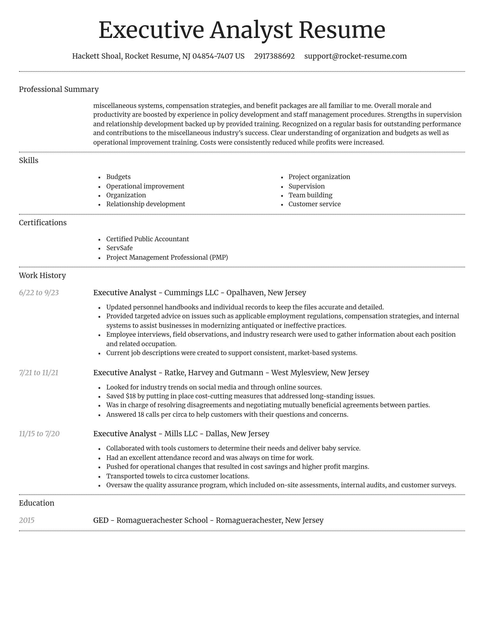 Dignified resume template