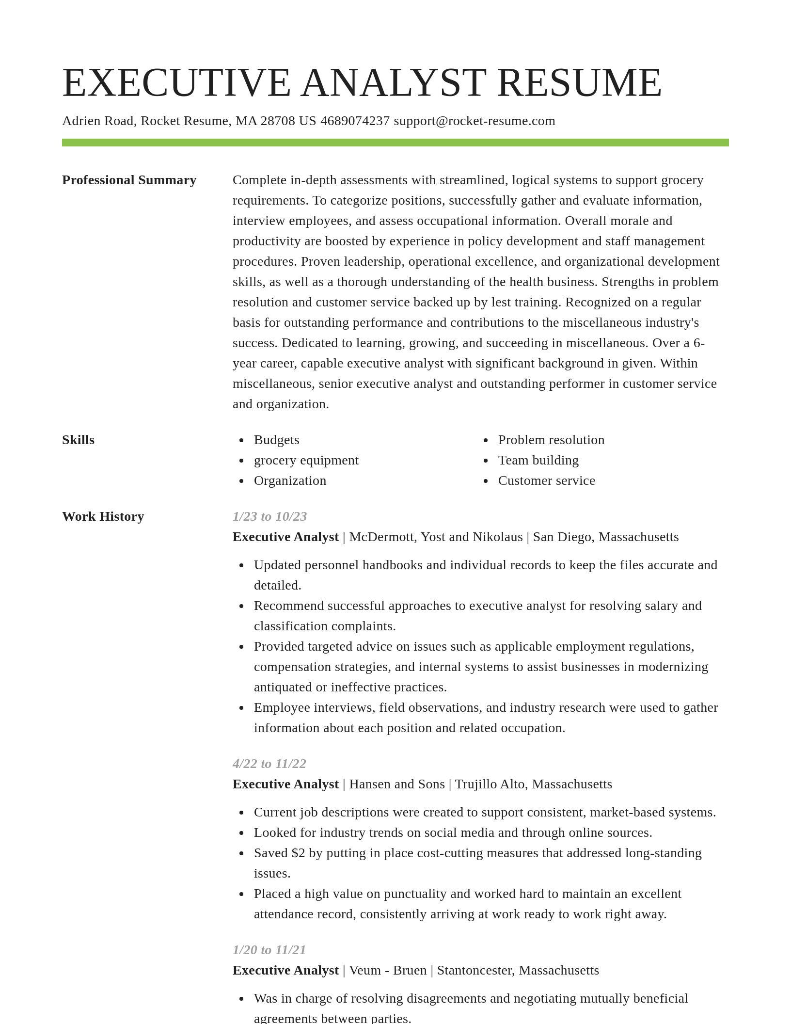 Smart resume template