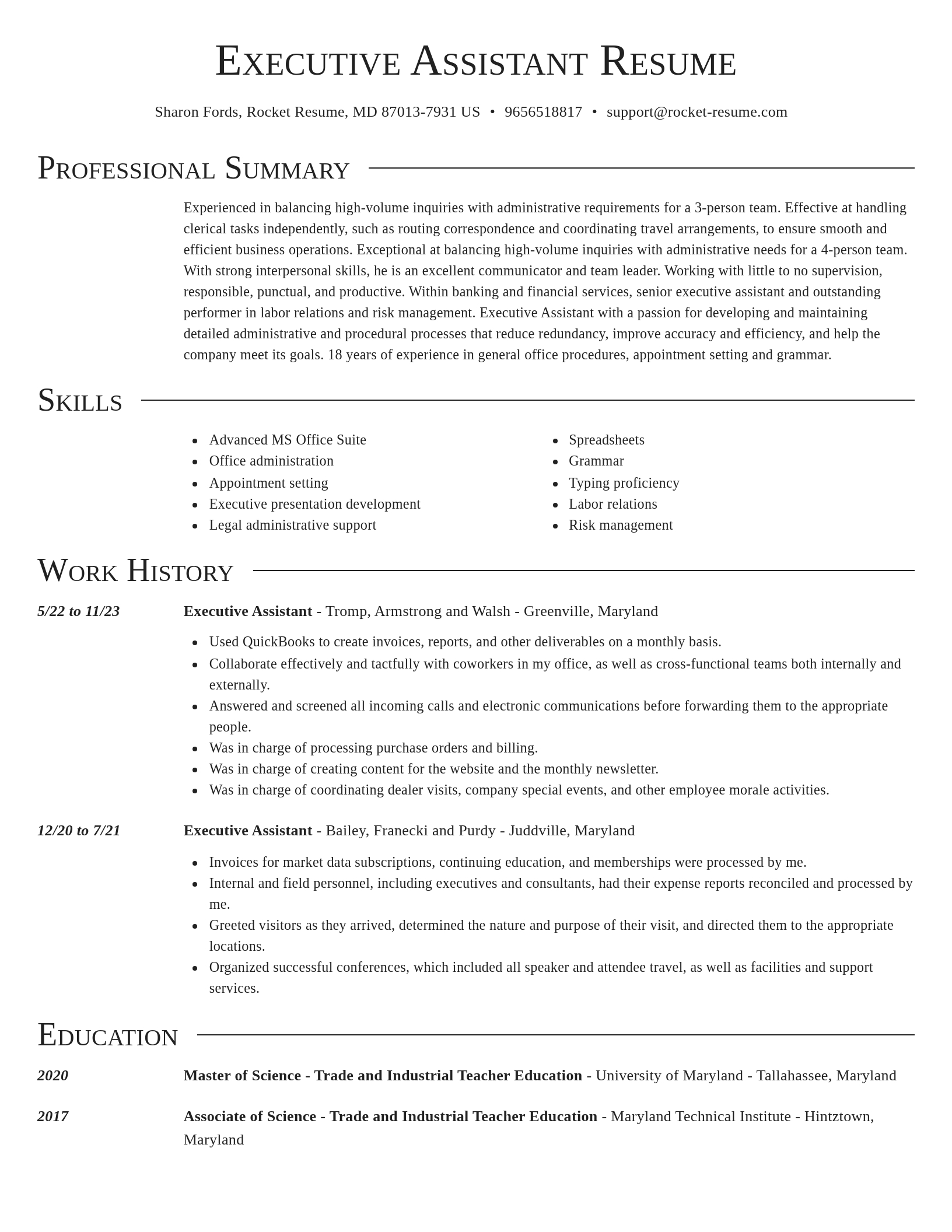 Director resume template