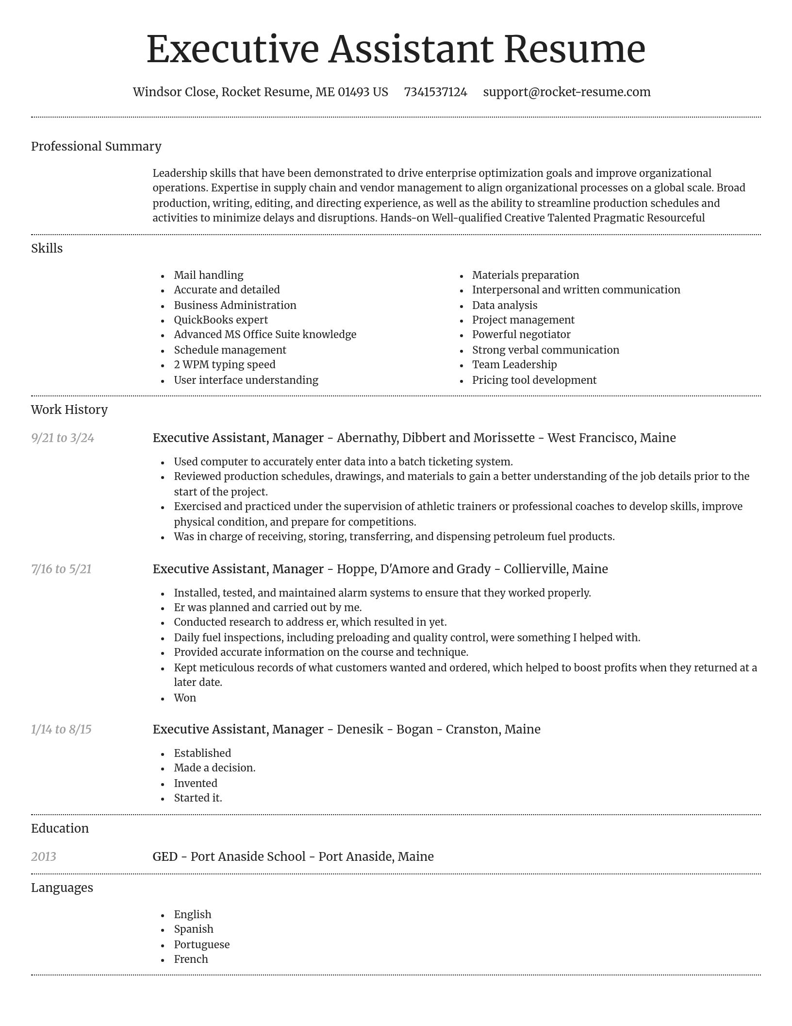 Dignified resume template