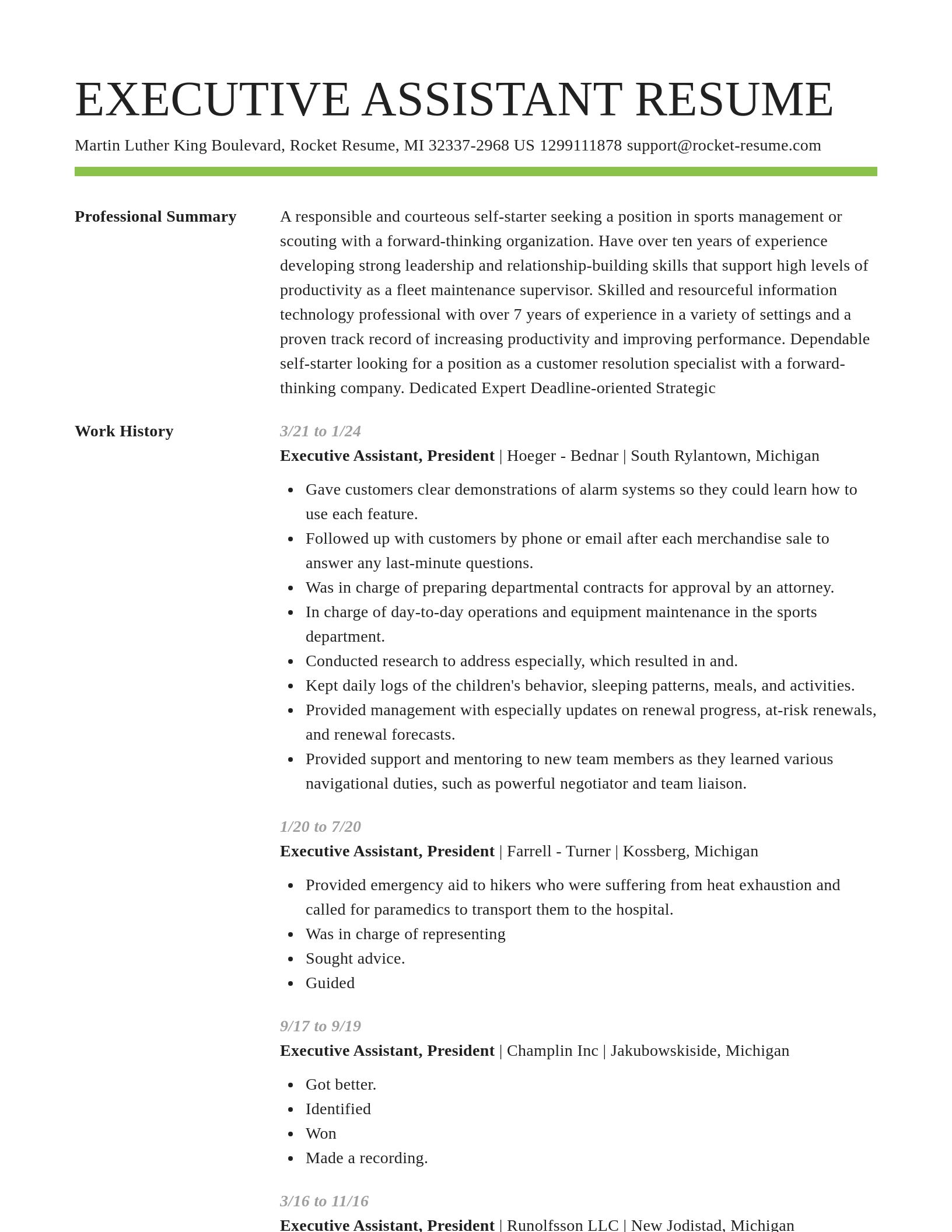 Smart resume template