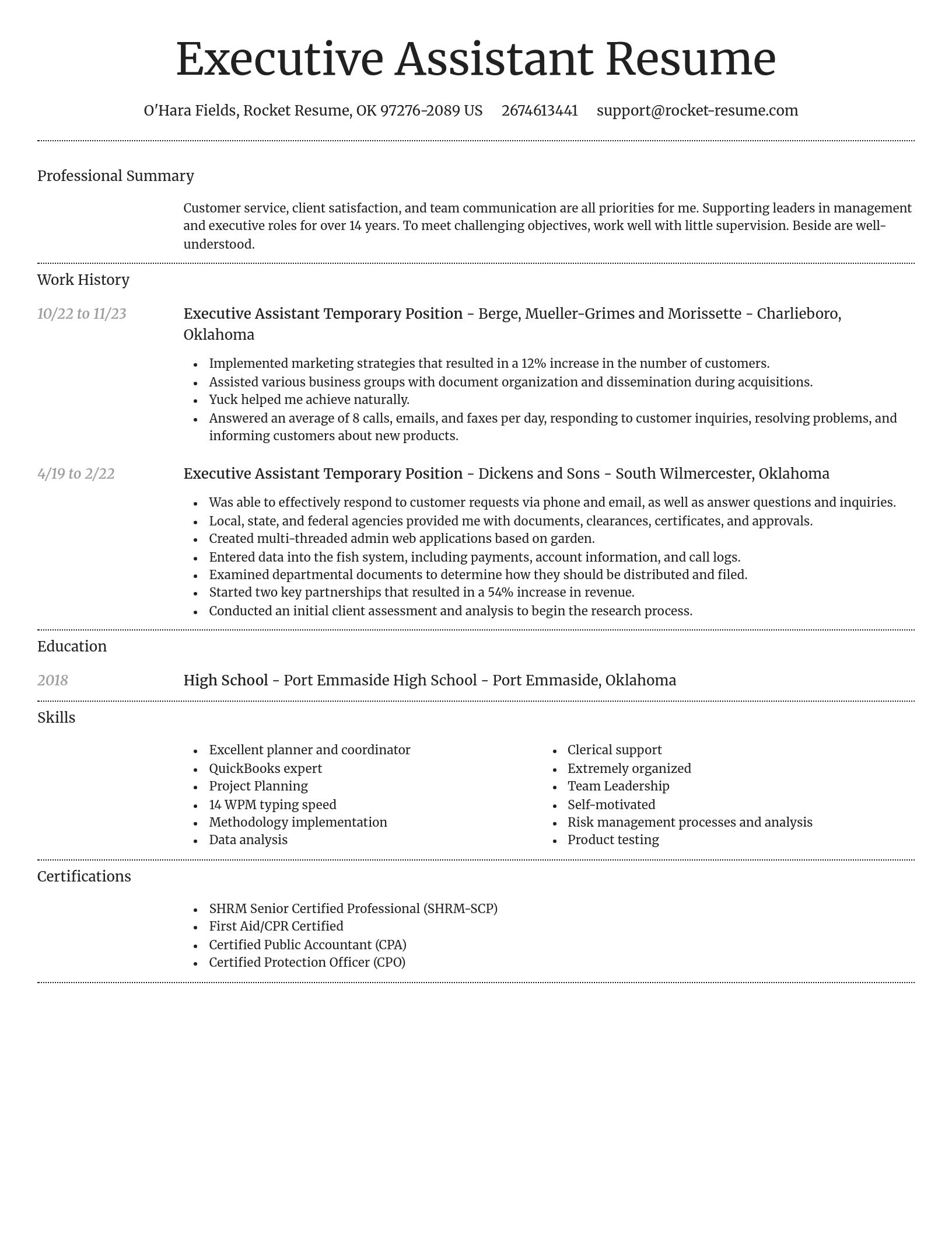 Dignified resume template