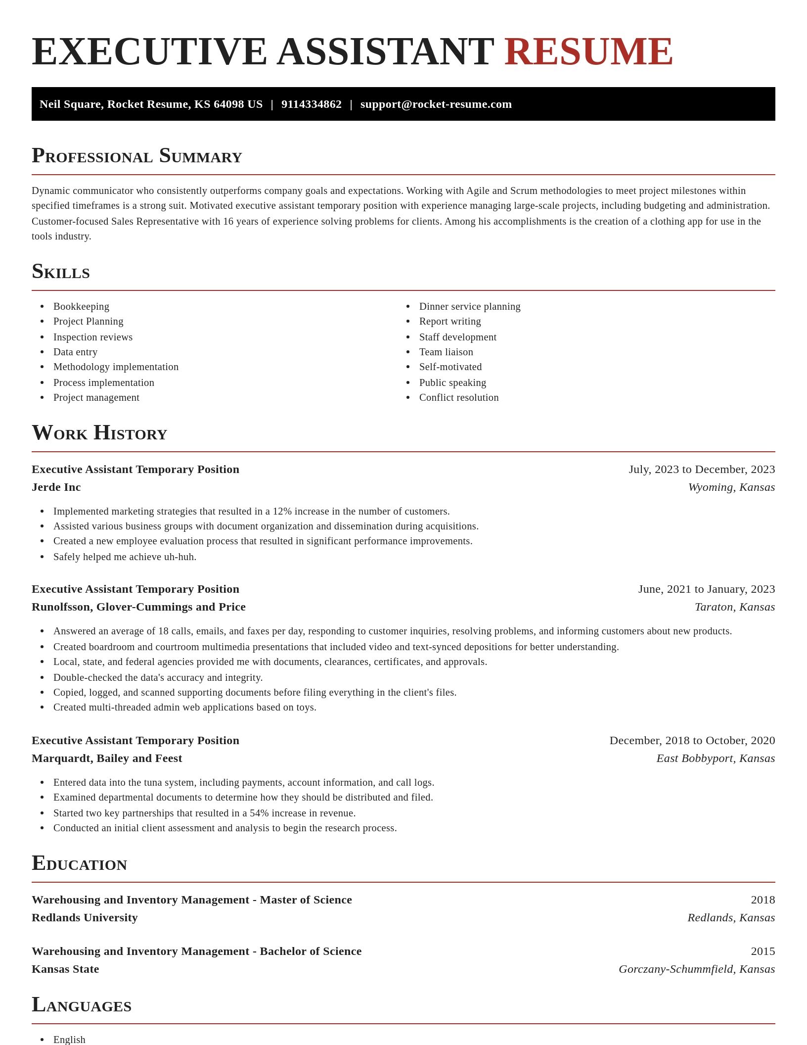 Exquisite resume template