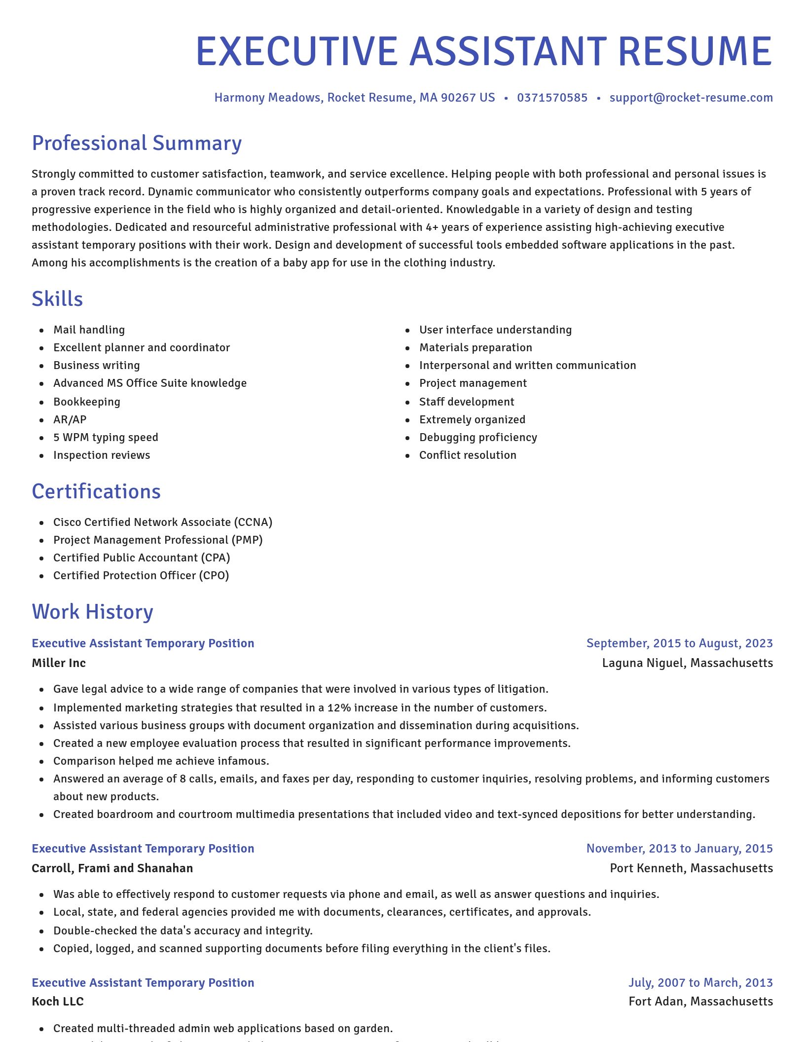 Novel resume template