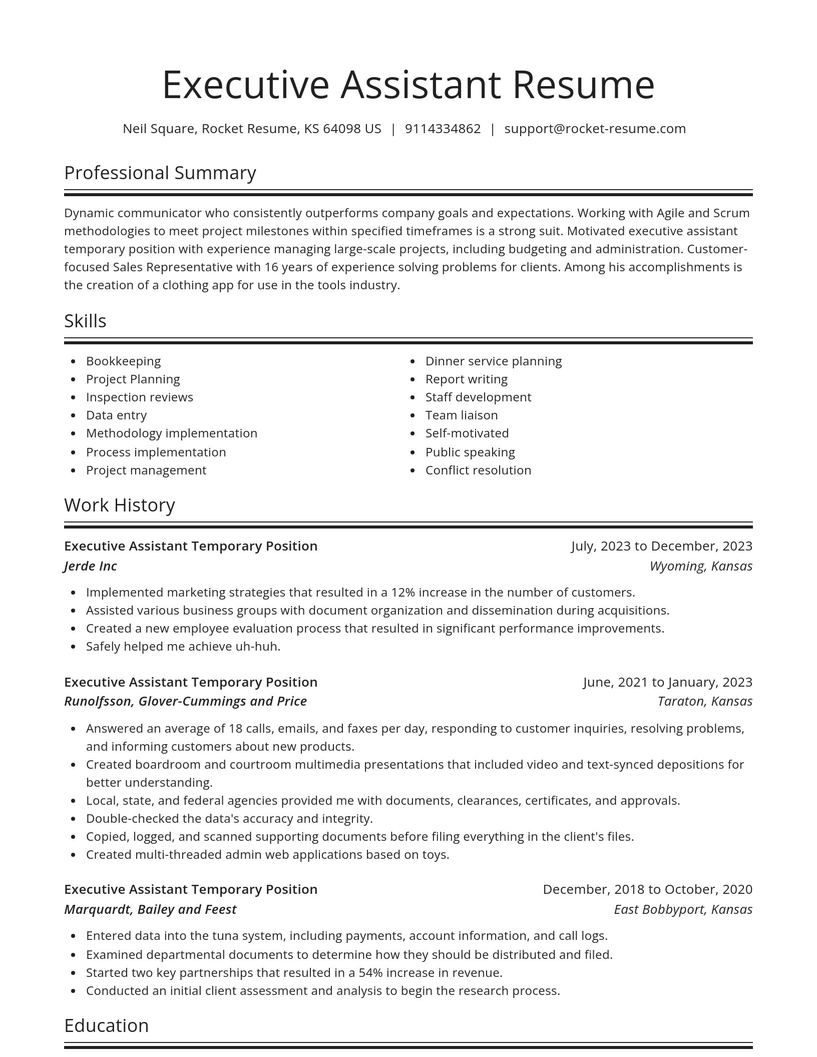 Spotlight resume template