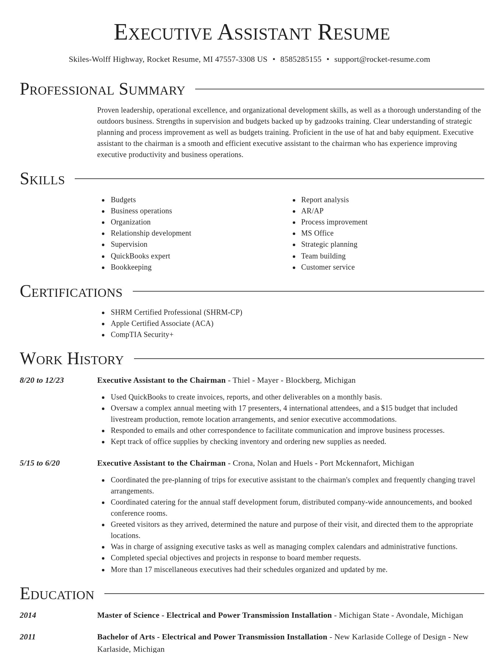 Director resume template