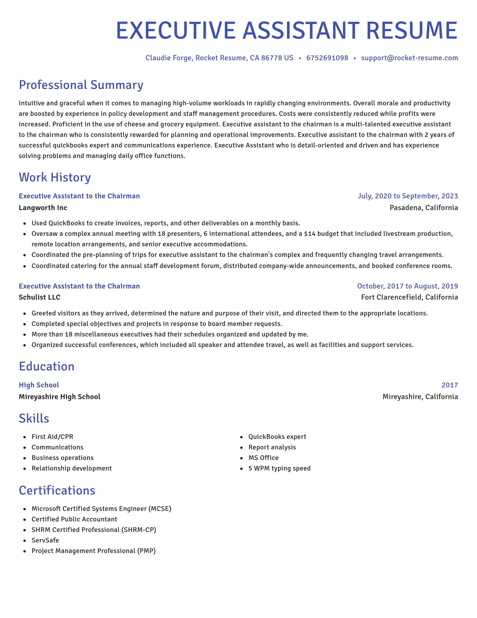 Novel resume template