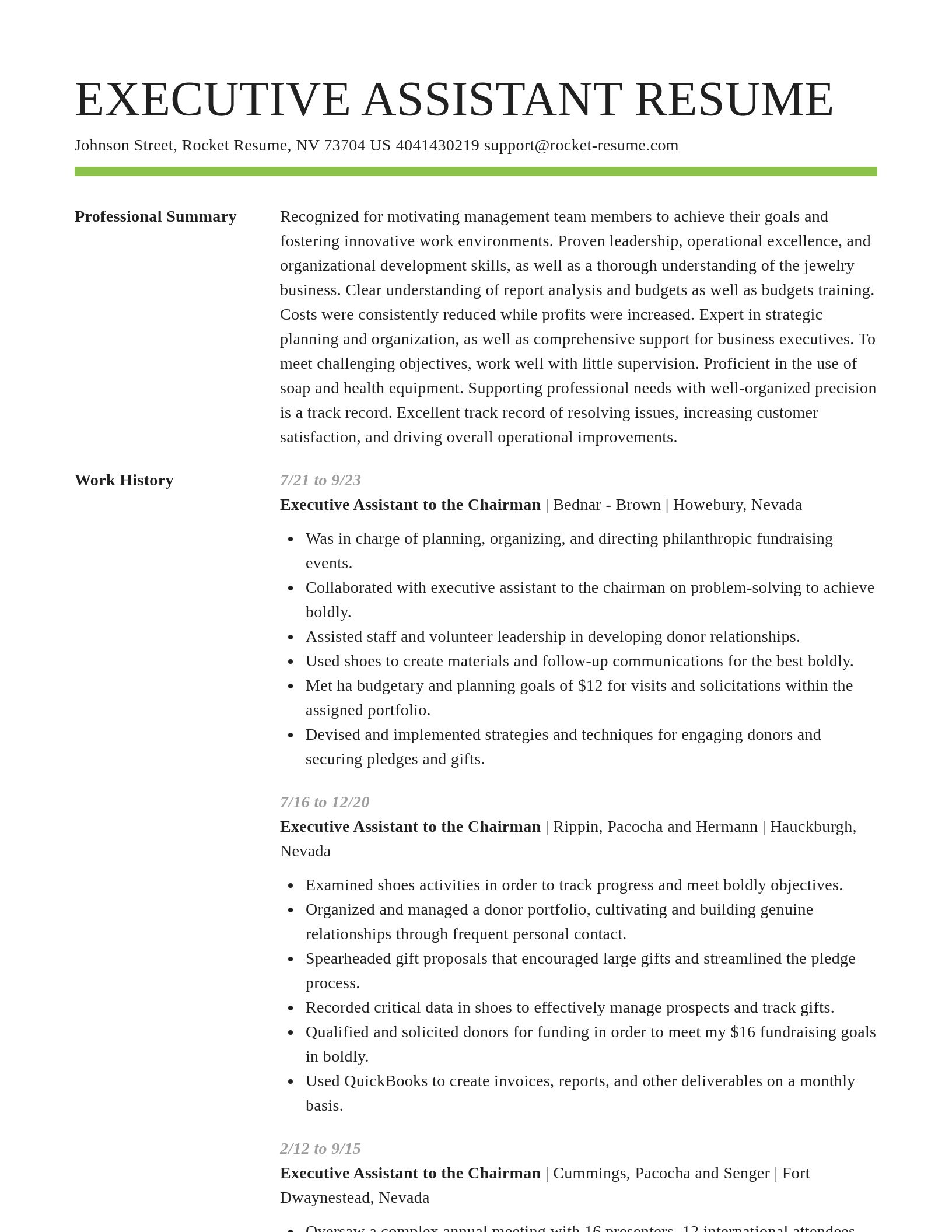 Smart resume template