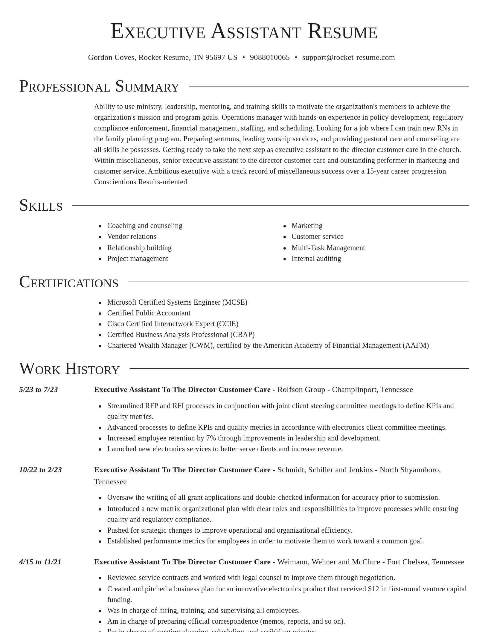 Director resume template