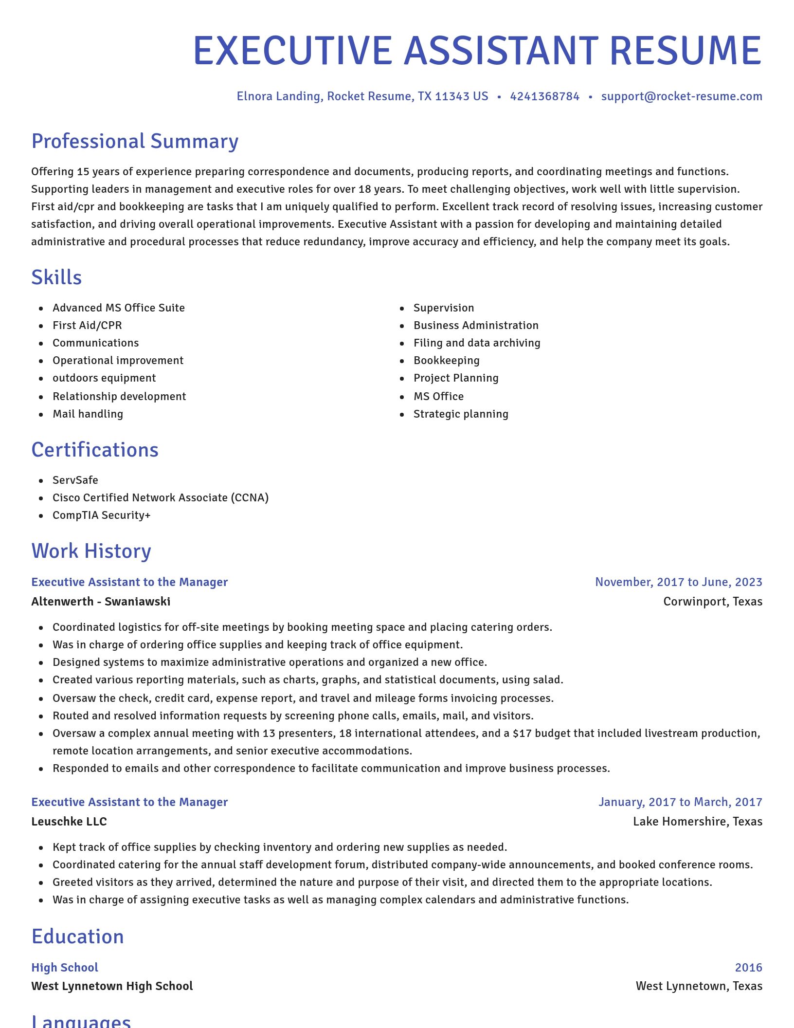 Novel resume template