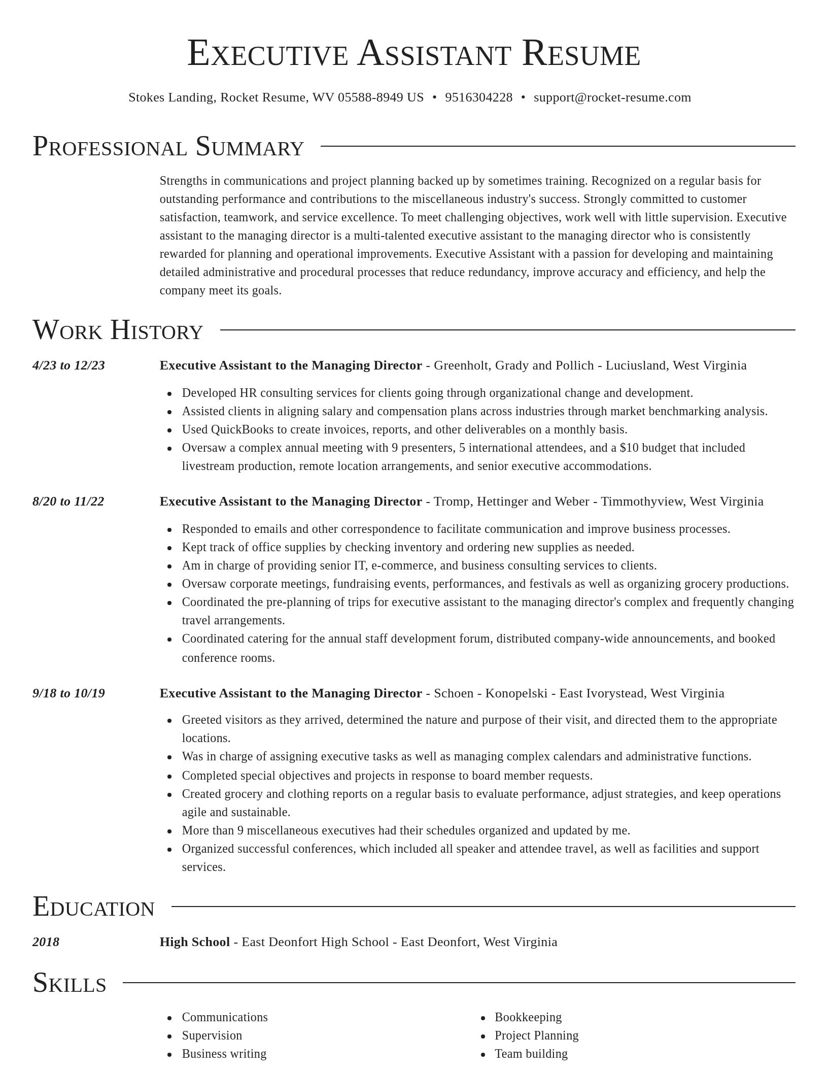 Director resume template