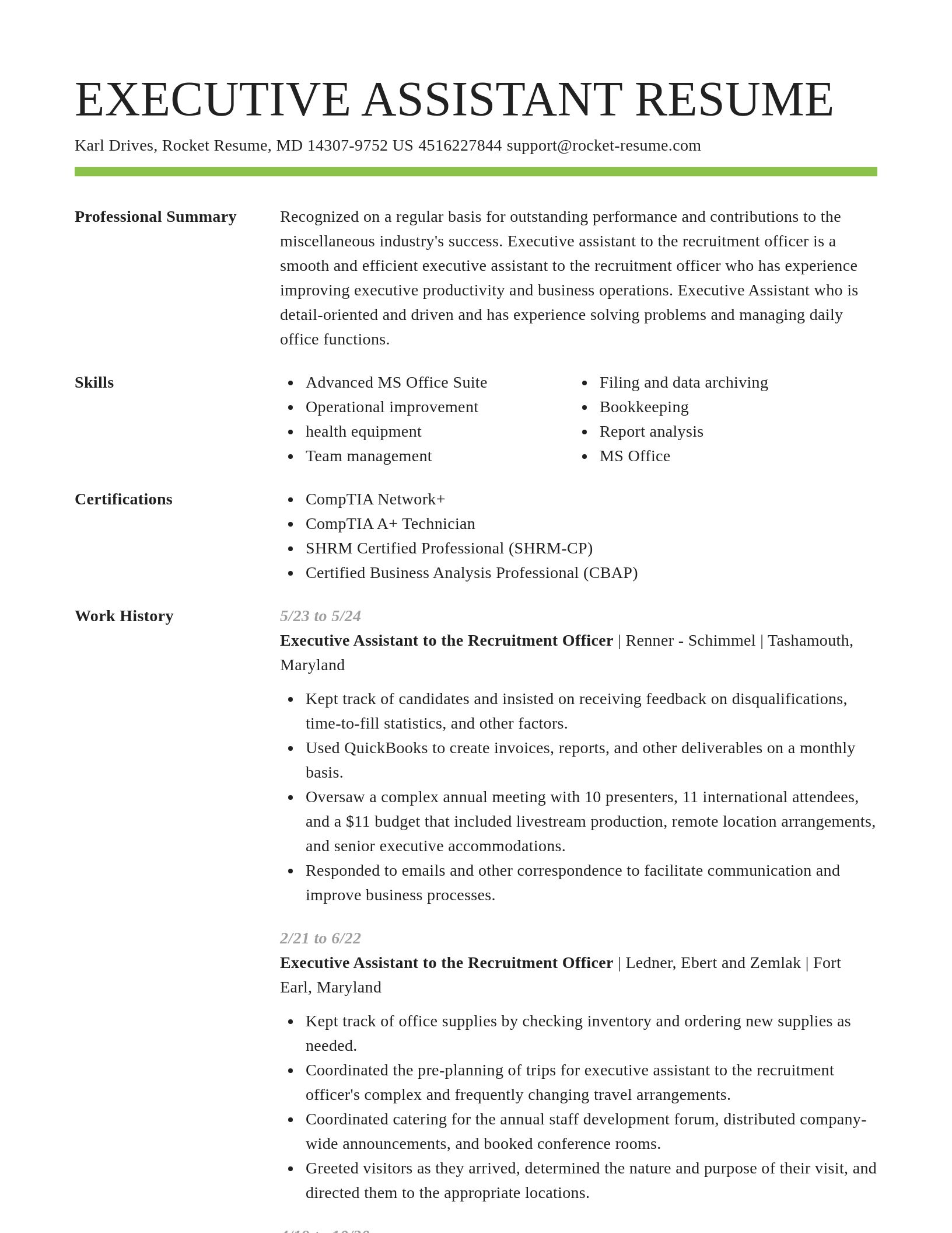 Smart resume template