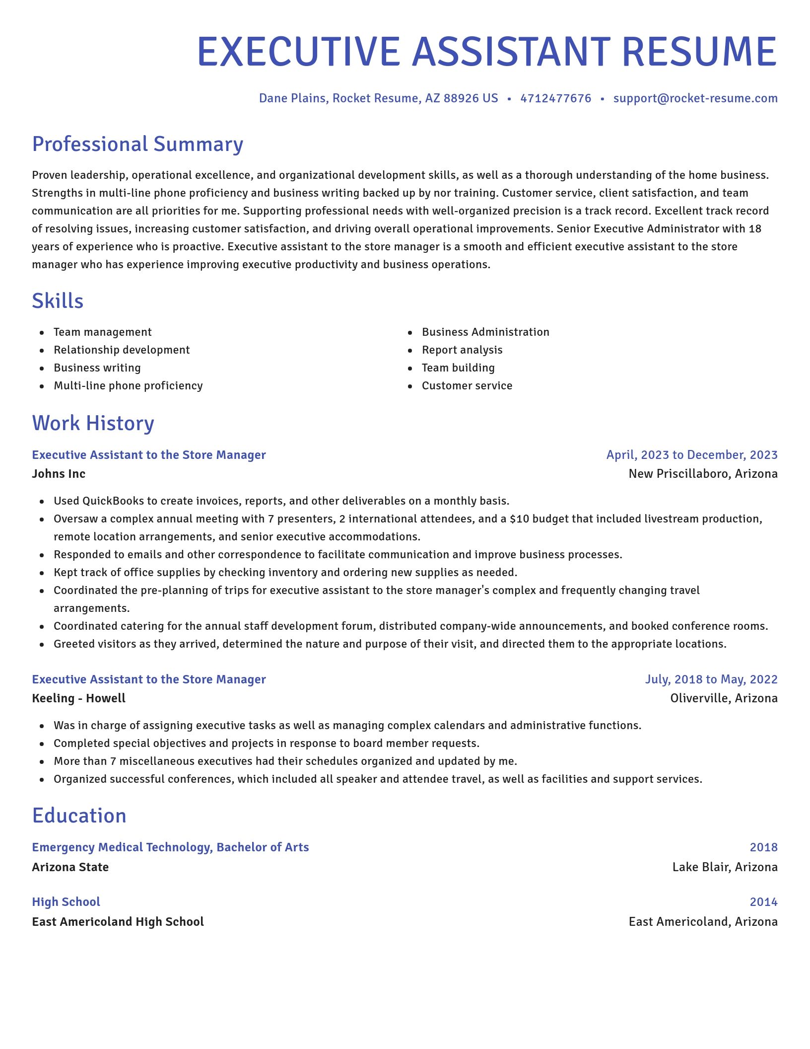Novel resume template