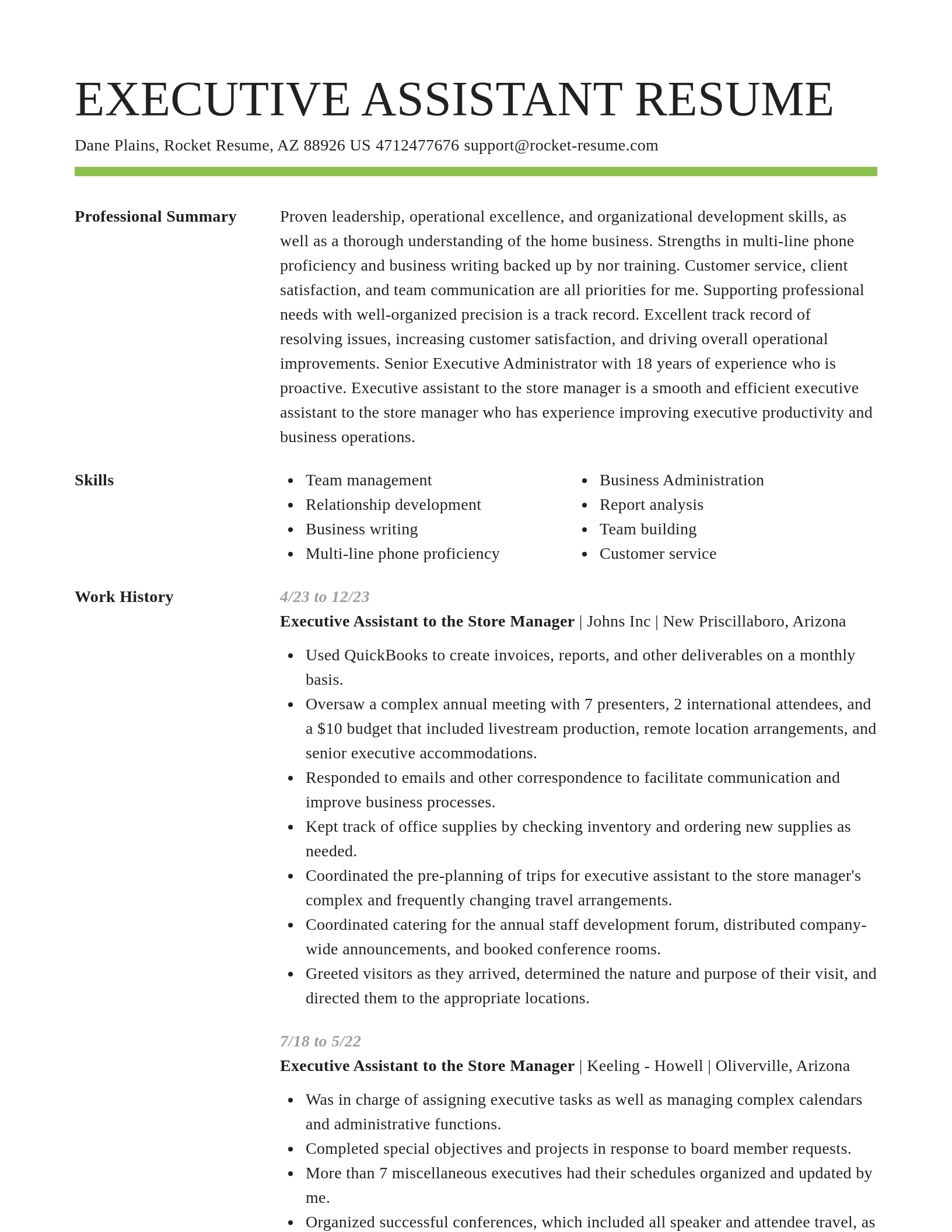 Smart resume template