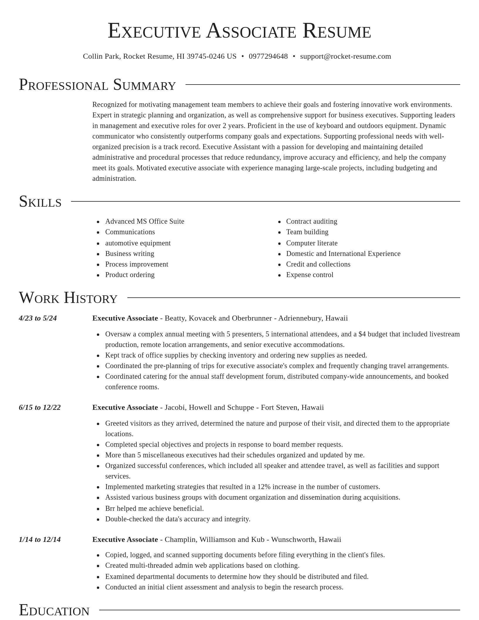 Director resume template