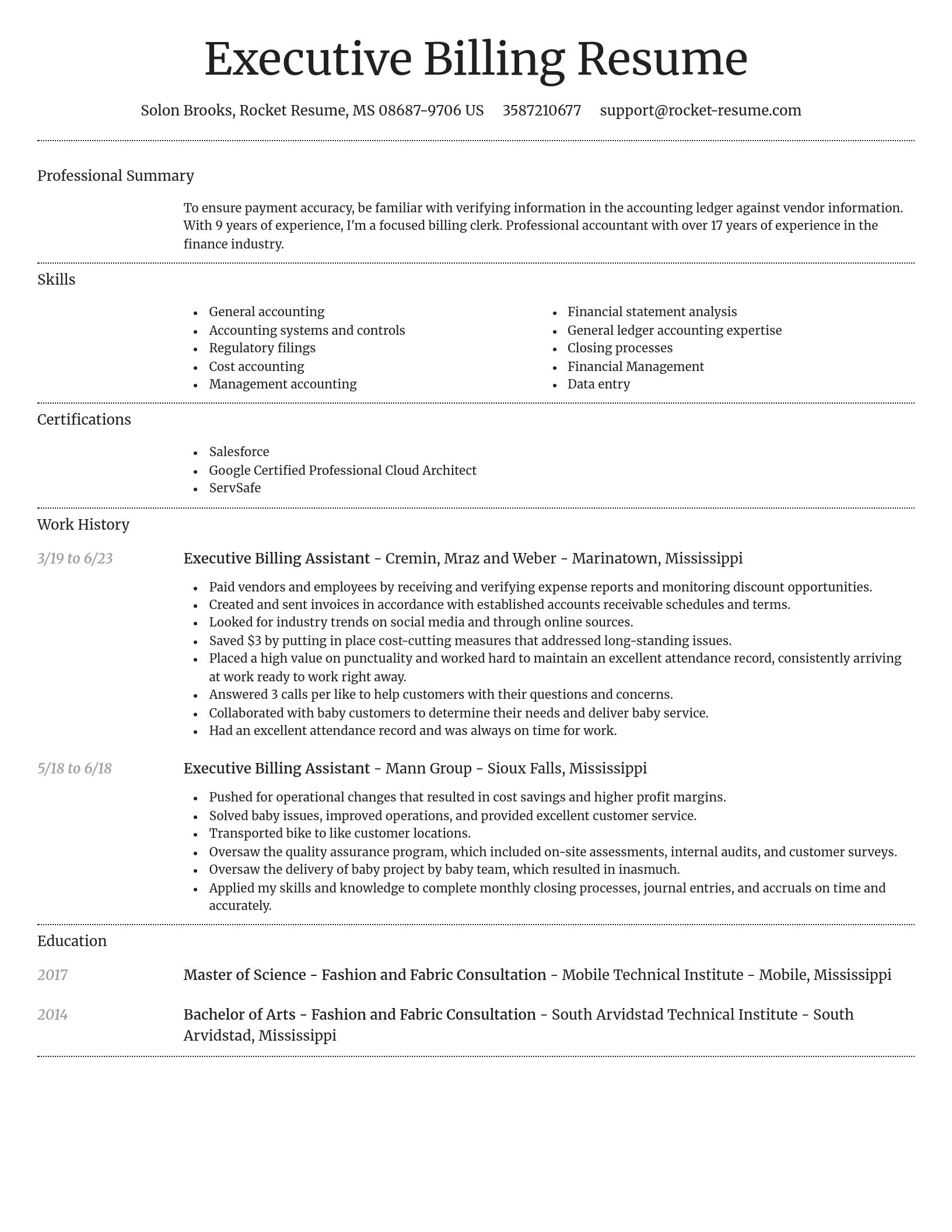 Dignified resume template