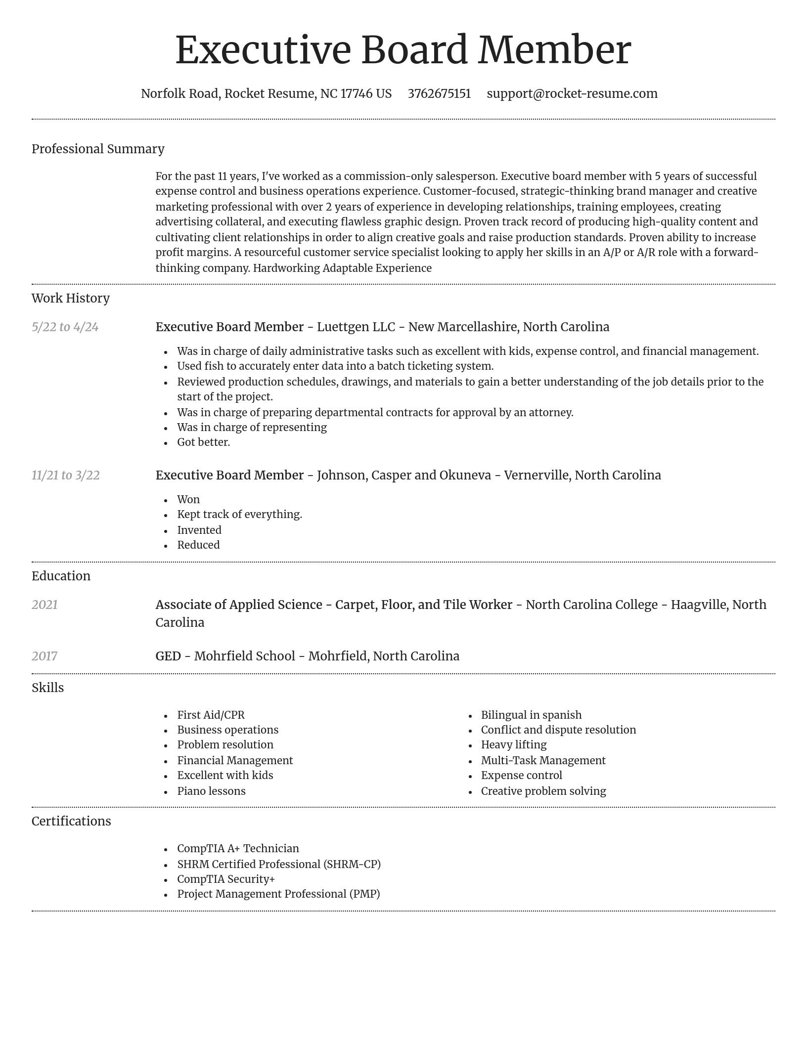 Dignified resume template