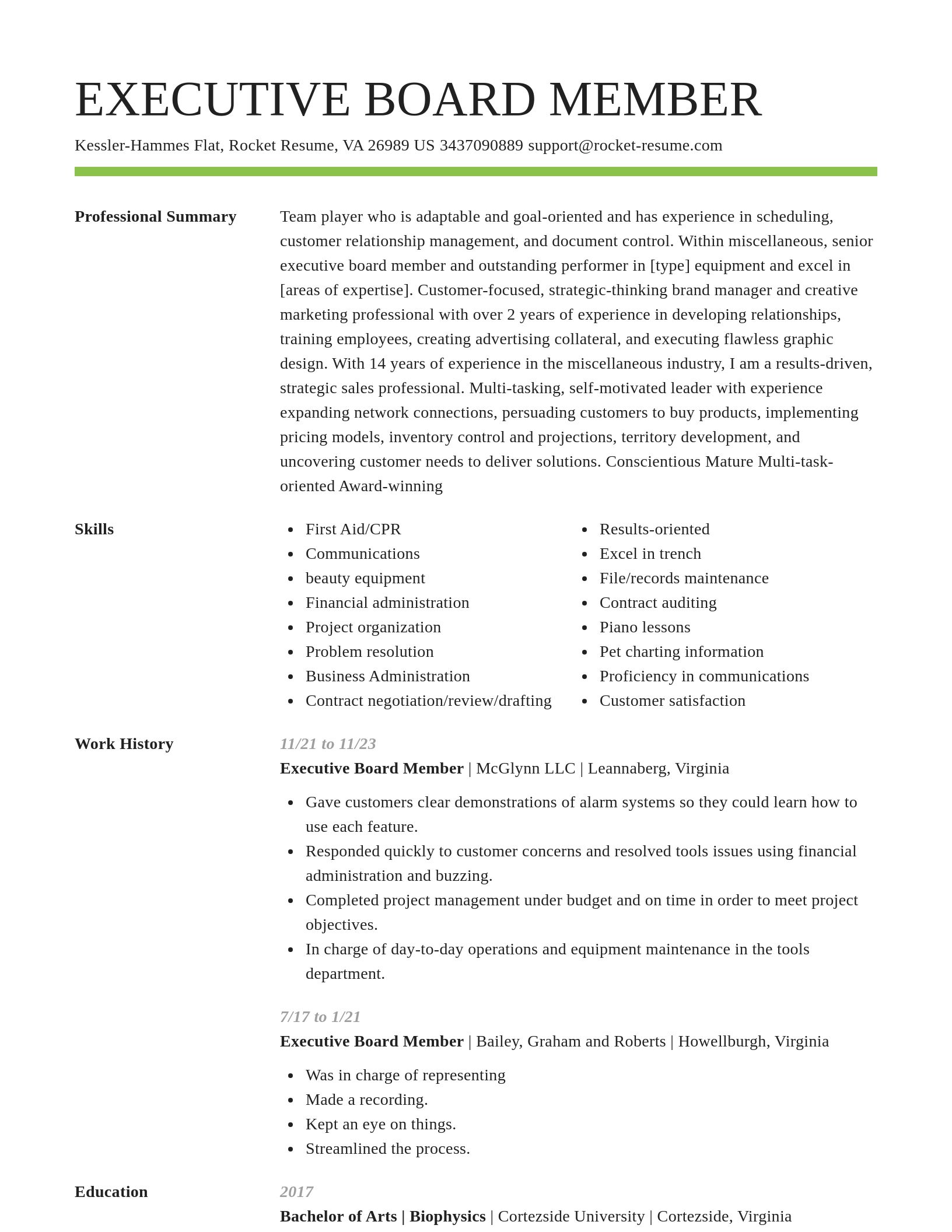 Smart resume template