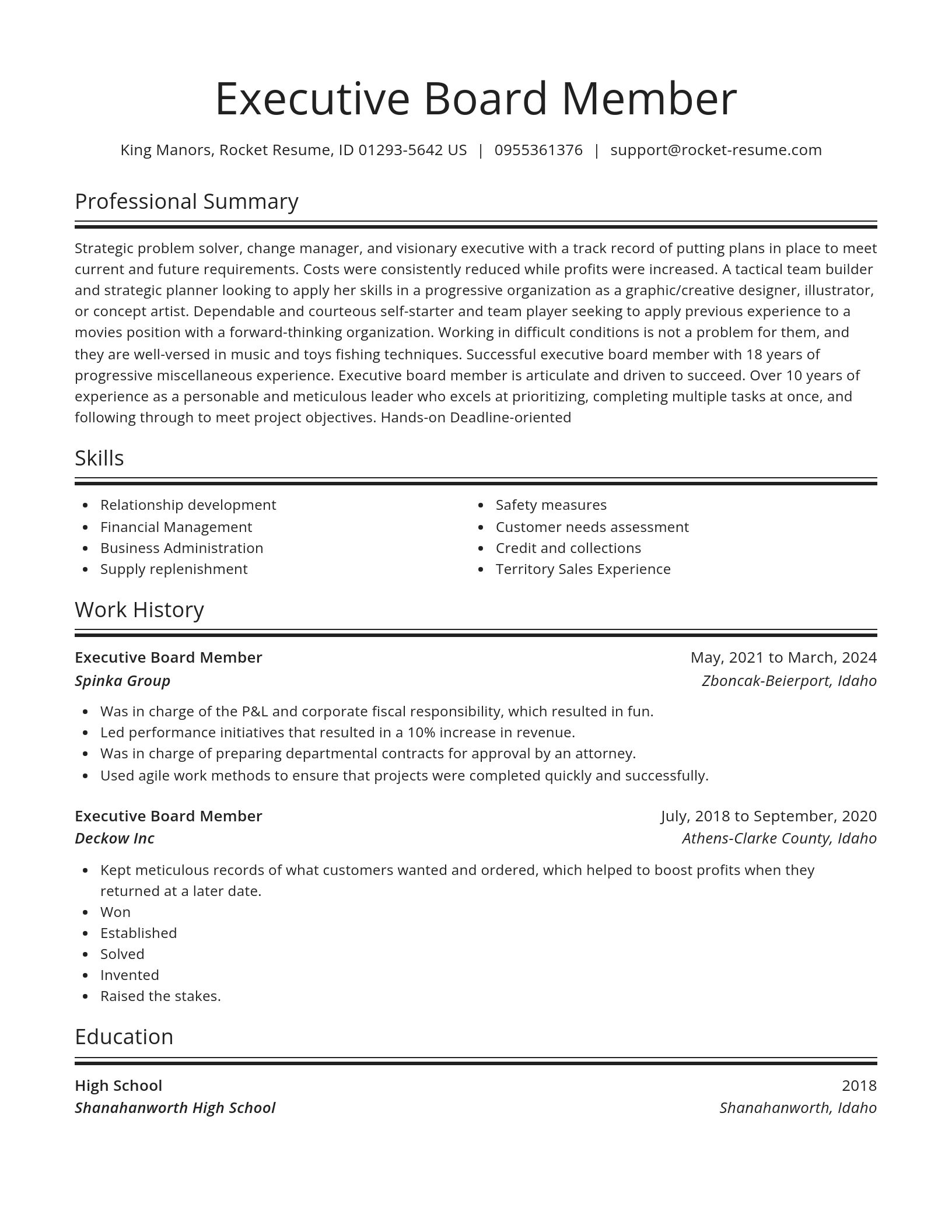 Spotlight resume template