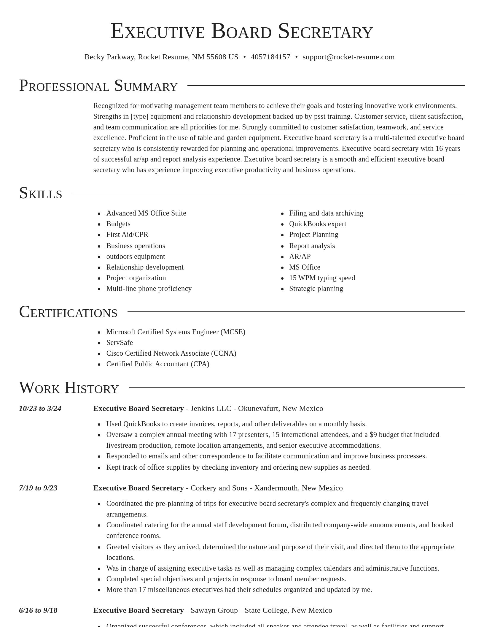 Director resume template