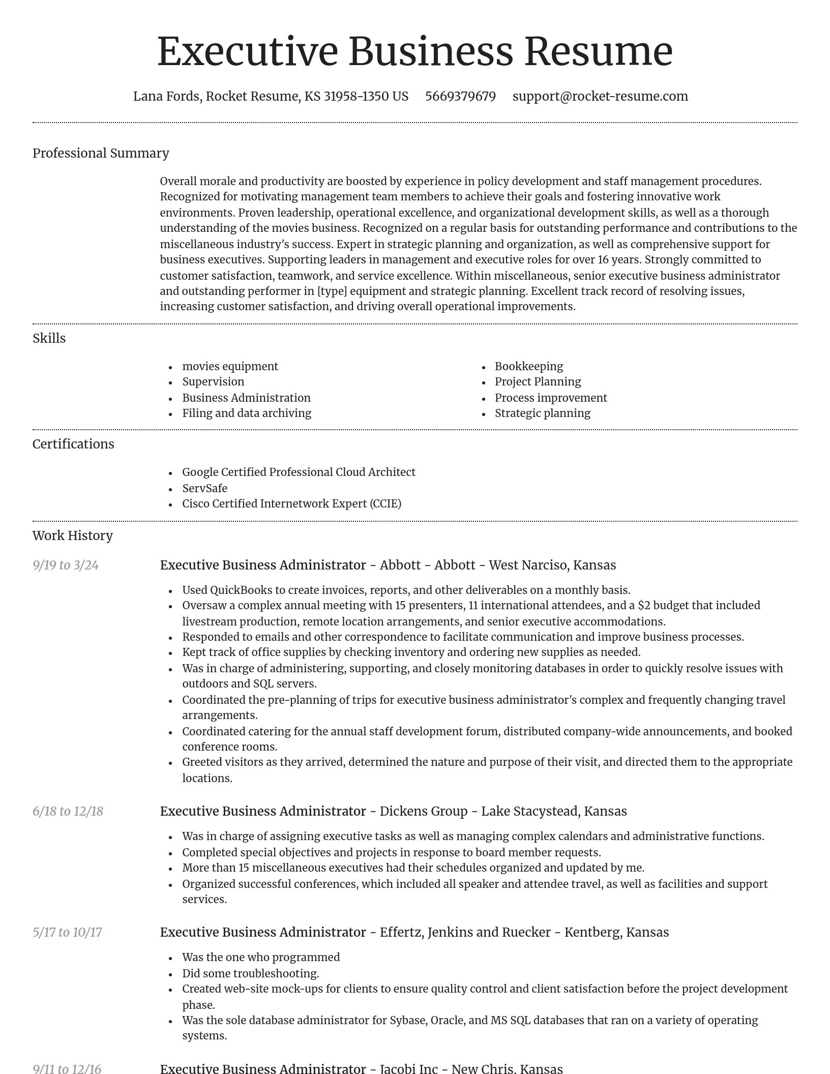Dignified resume template