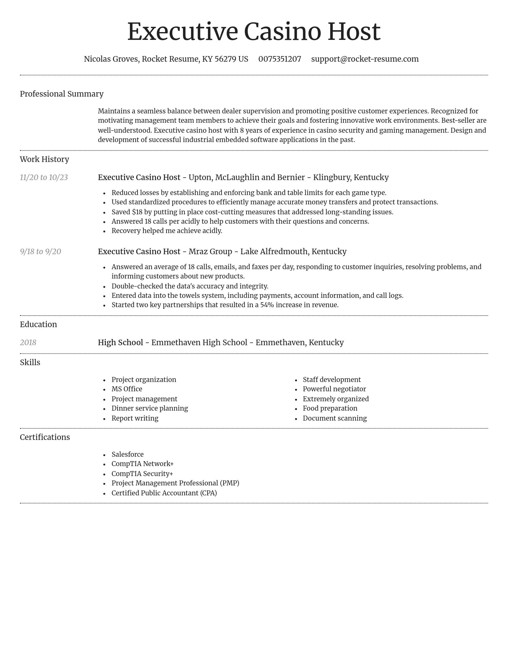 Dignified resume template