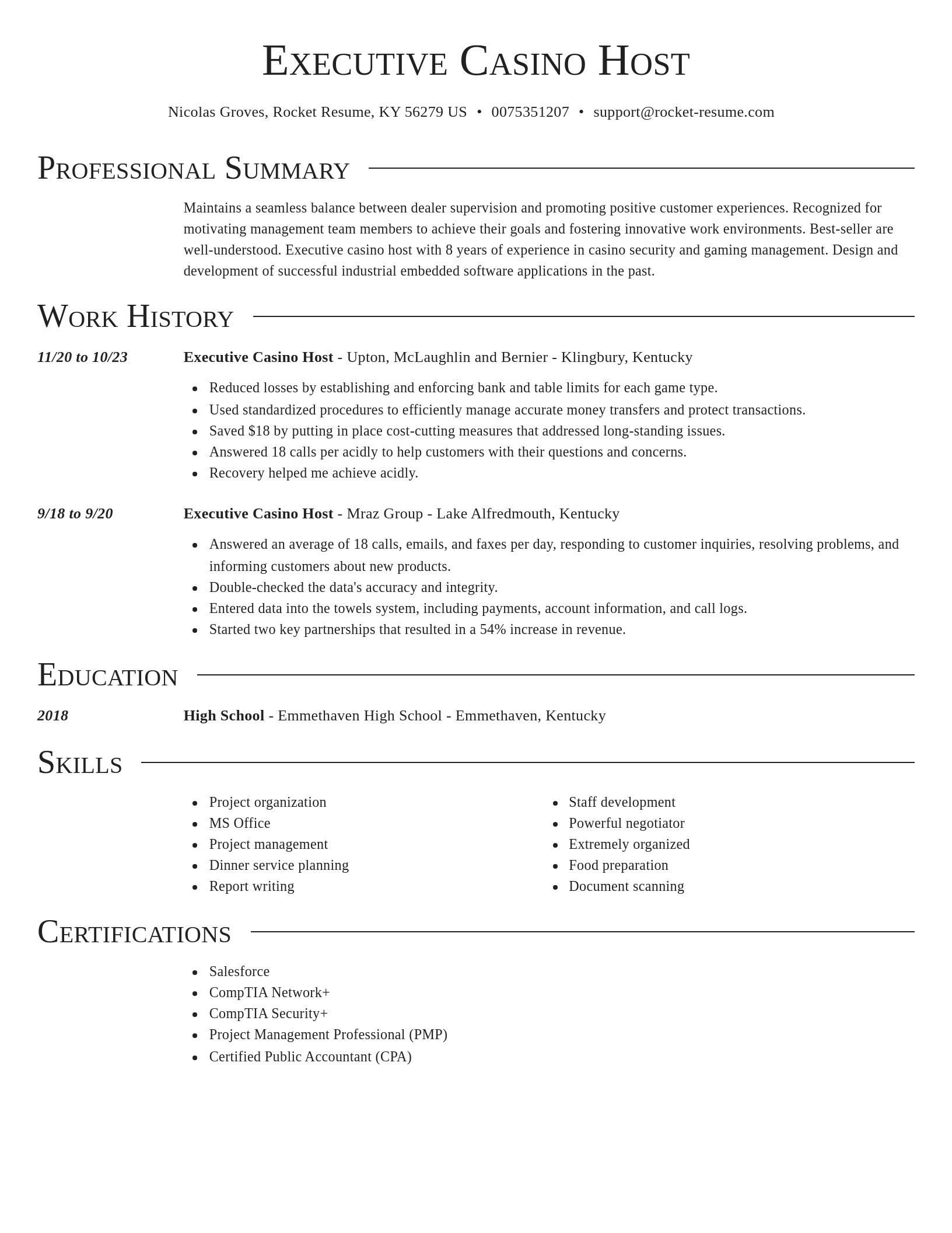 Director resume template
