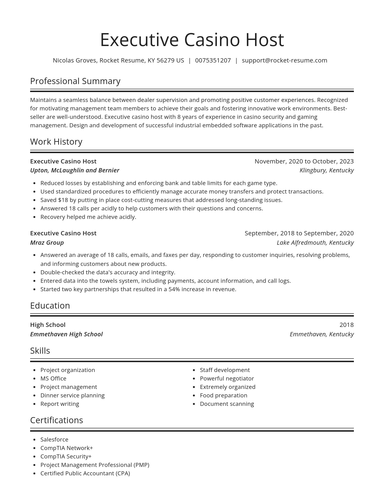 Spotlight resume template