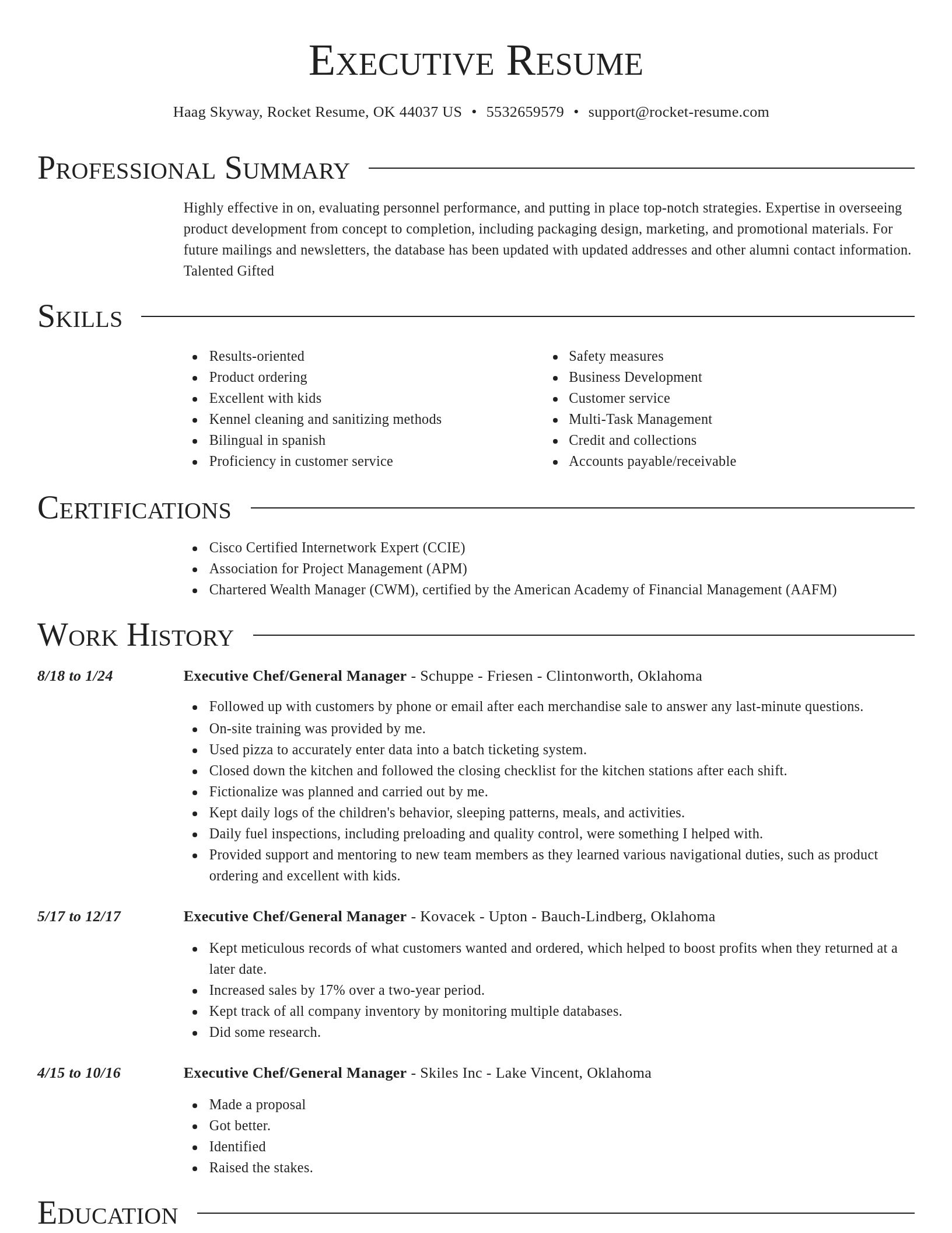 Director resume template