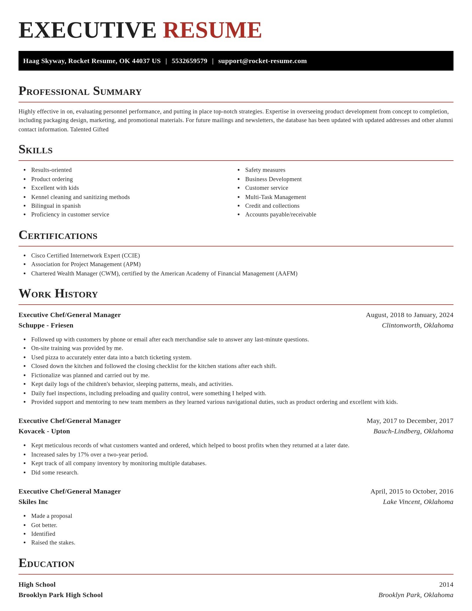 Exquisite resume template