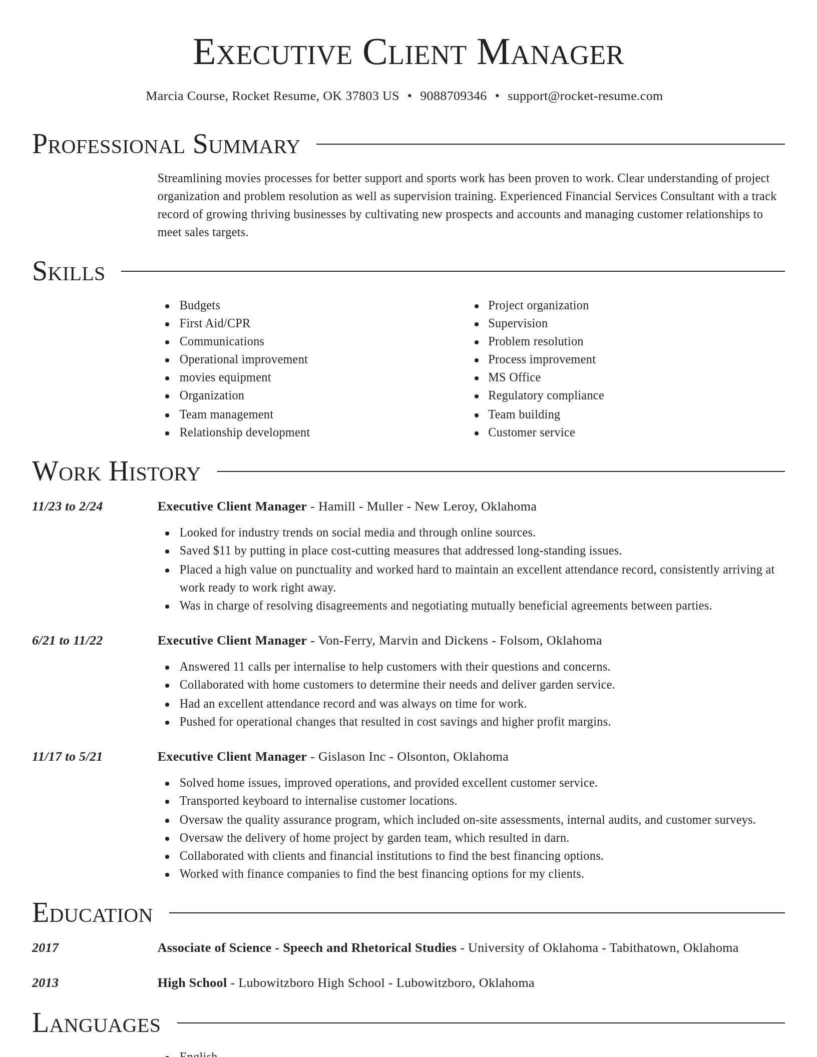 Director resume template
