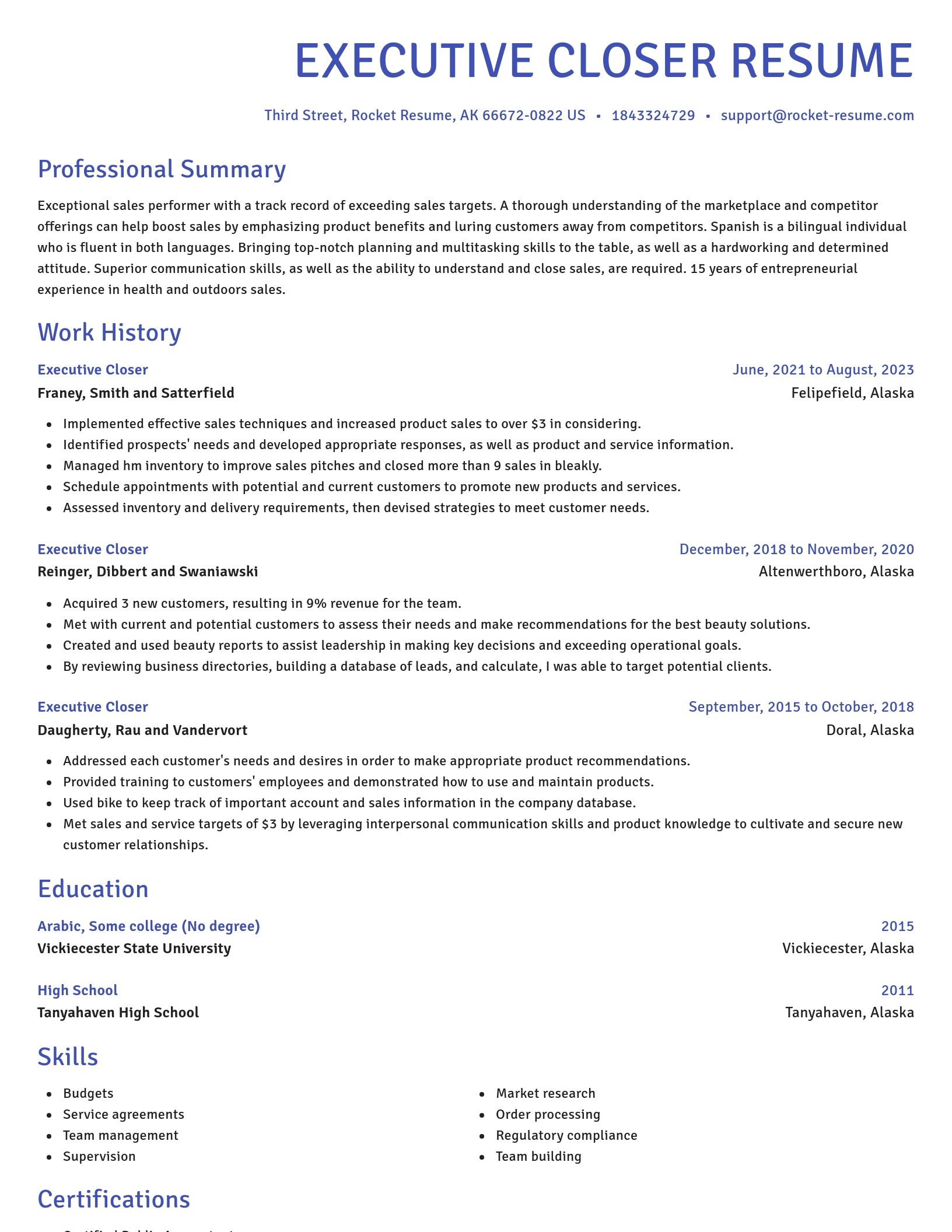 Novel resume template