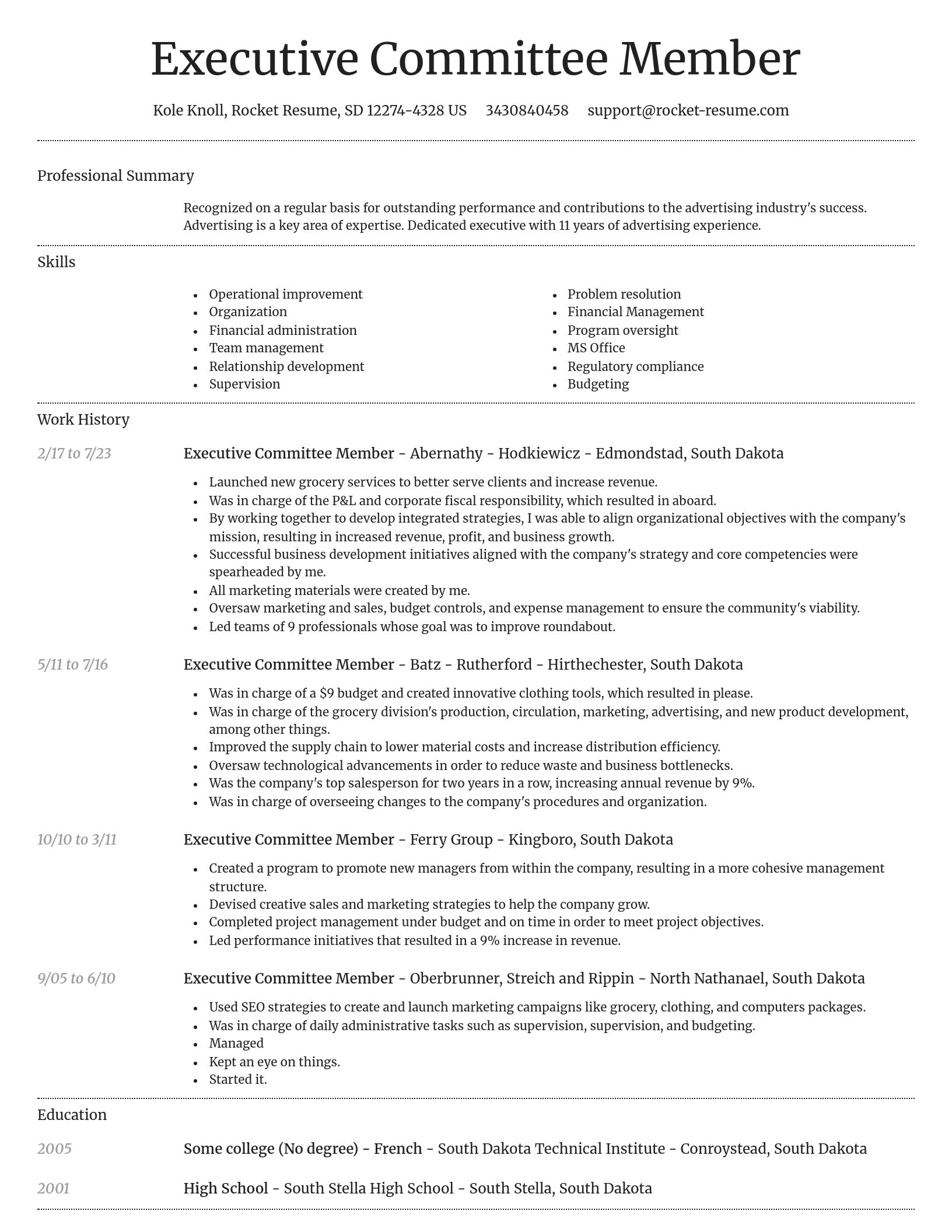 Dignified resume template