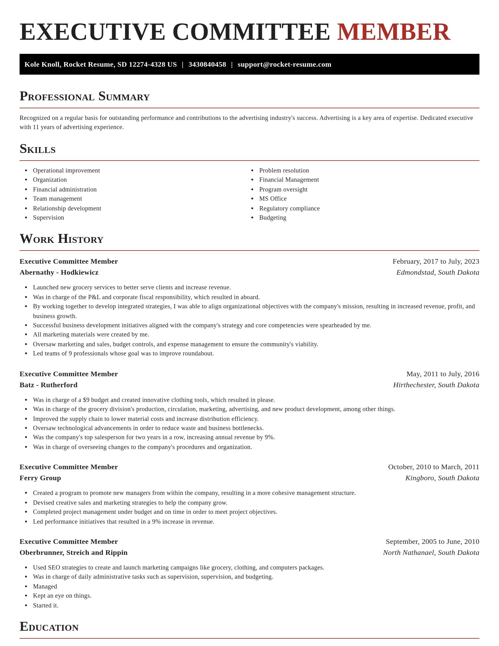 Exquisite resume template