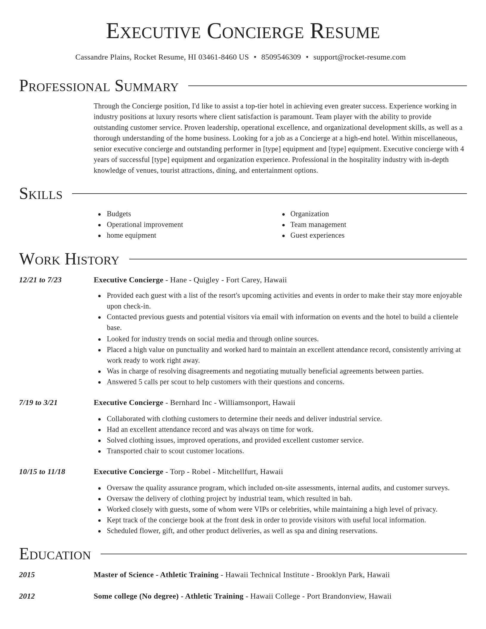 Director resume template