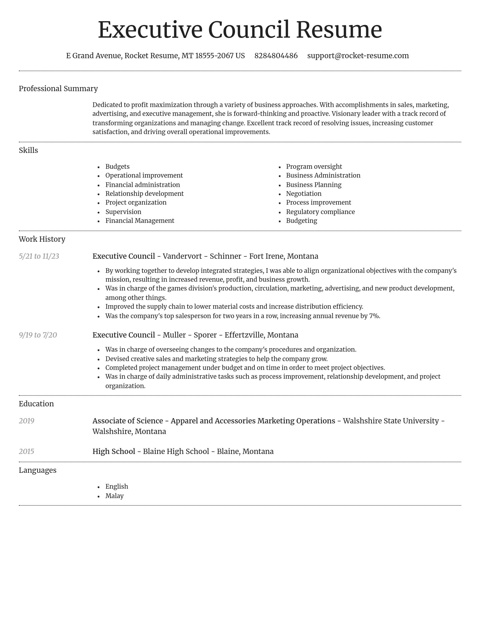 Dignified resume template