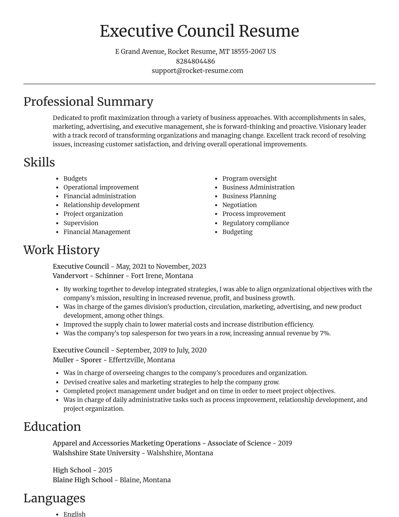 Focal Point resume template
