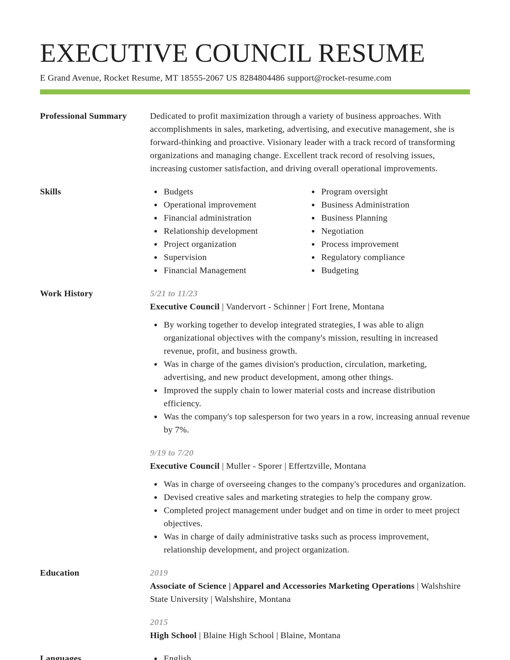 Smart resume template