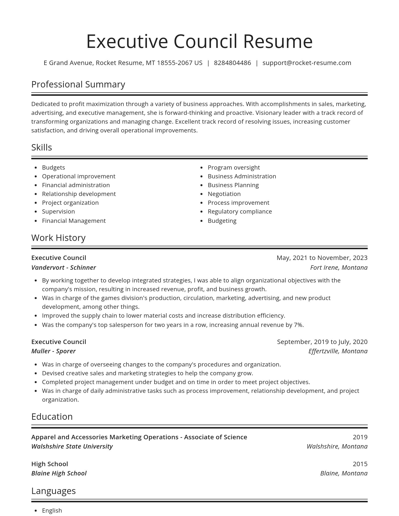 Spotlight resume template