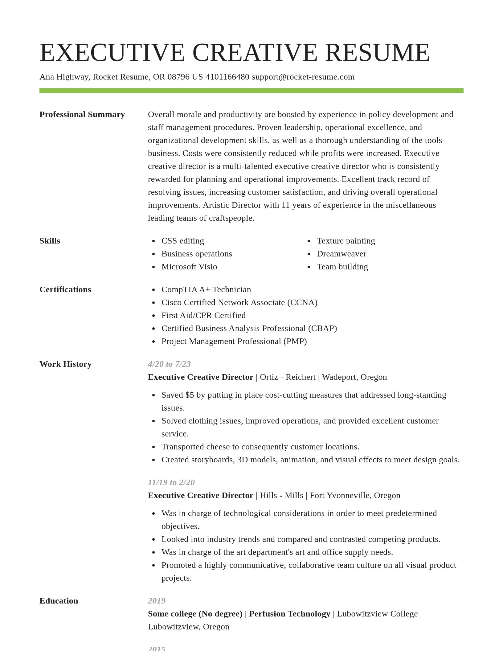Smart resume template