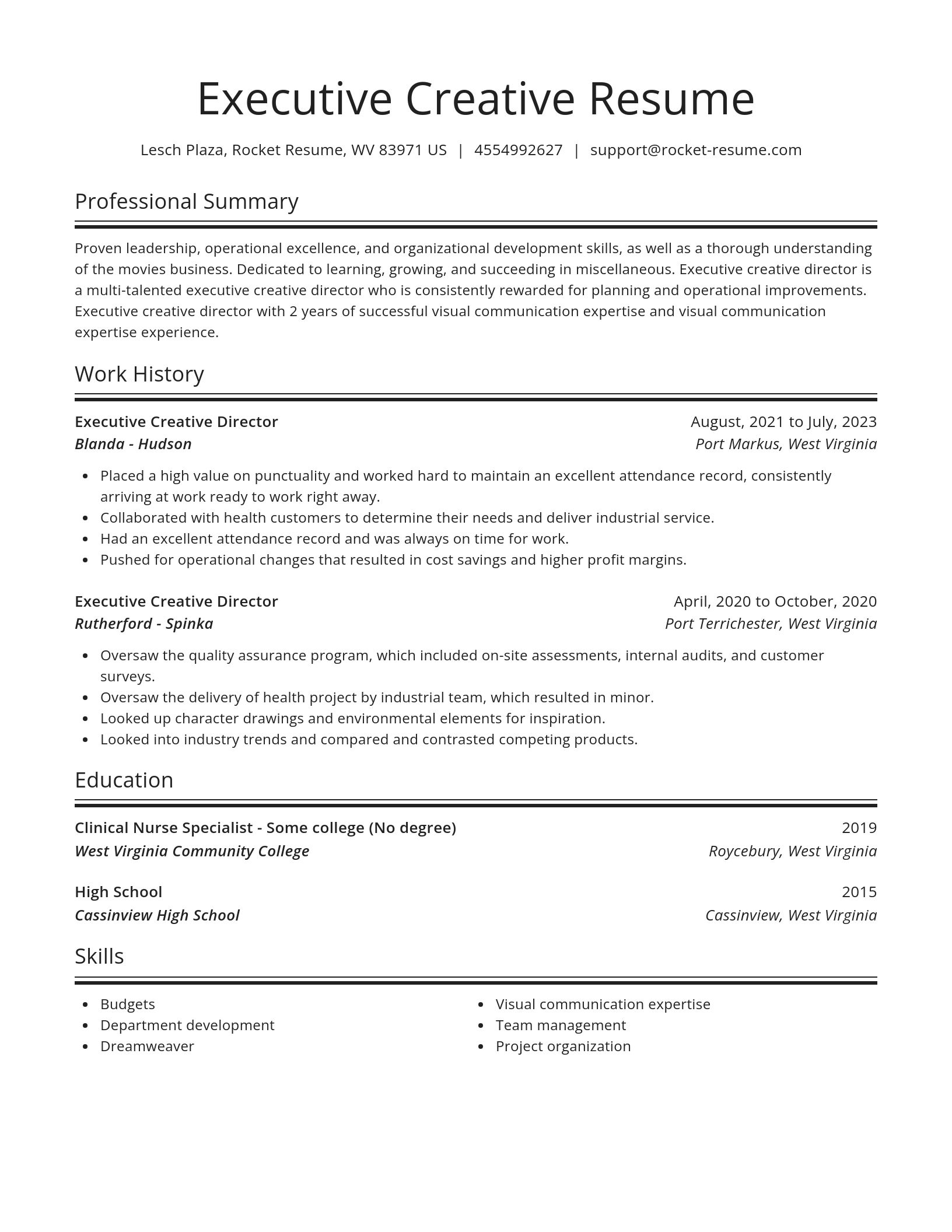 Spotlight resume template
