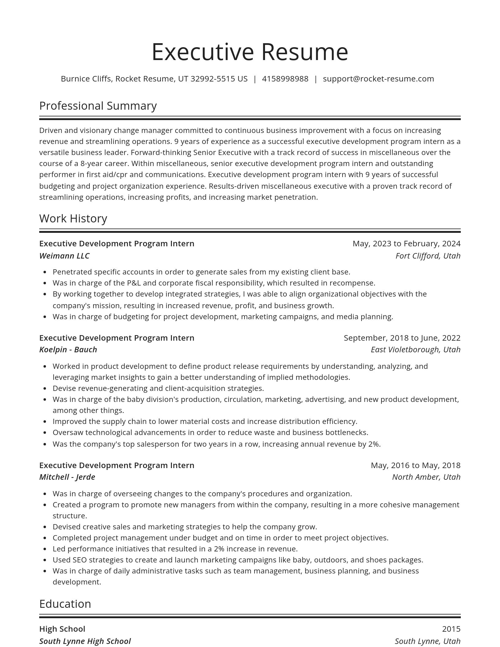 Spotlight resume template