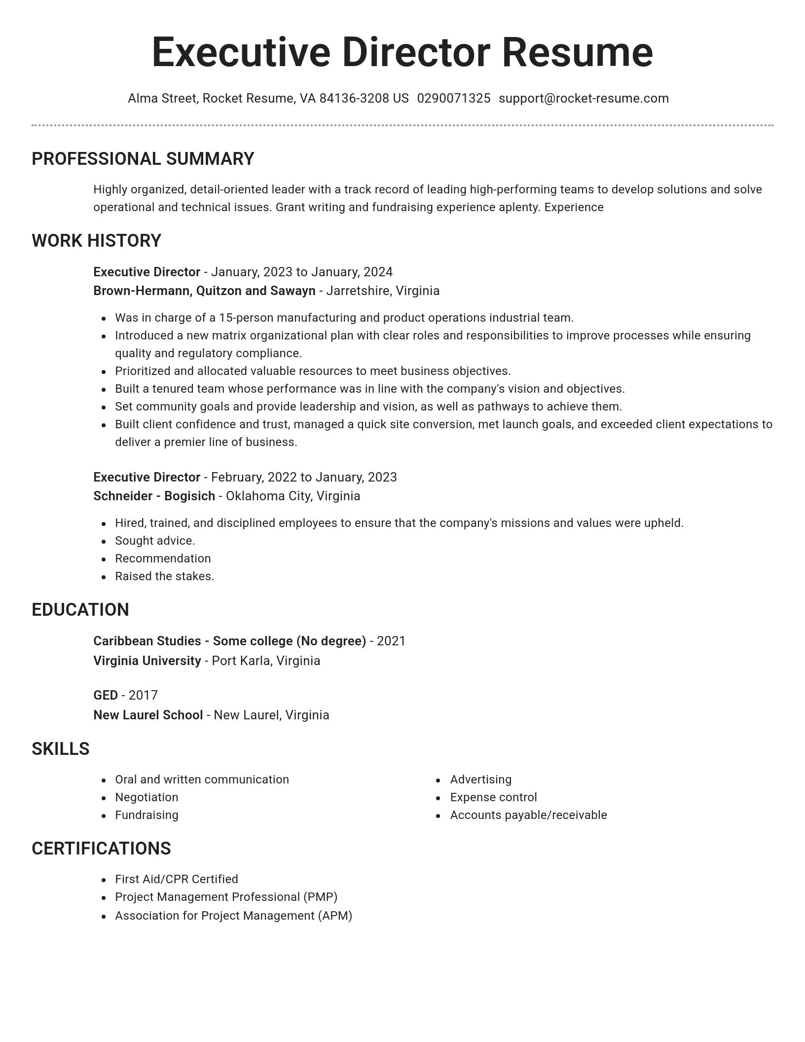 Brilliant resume template