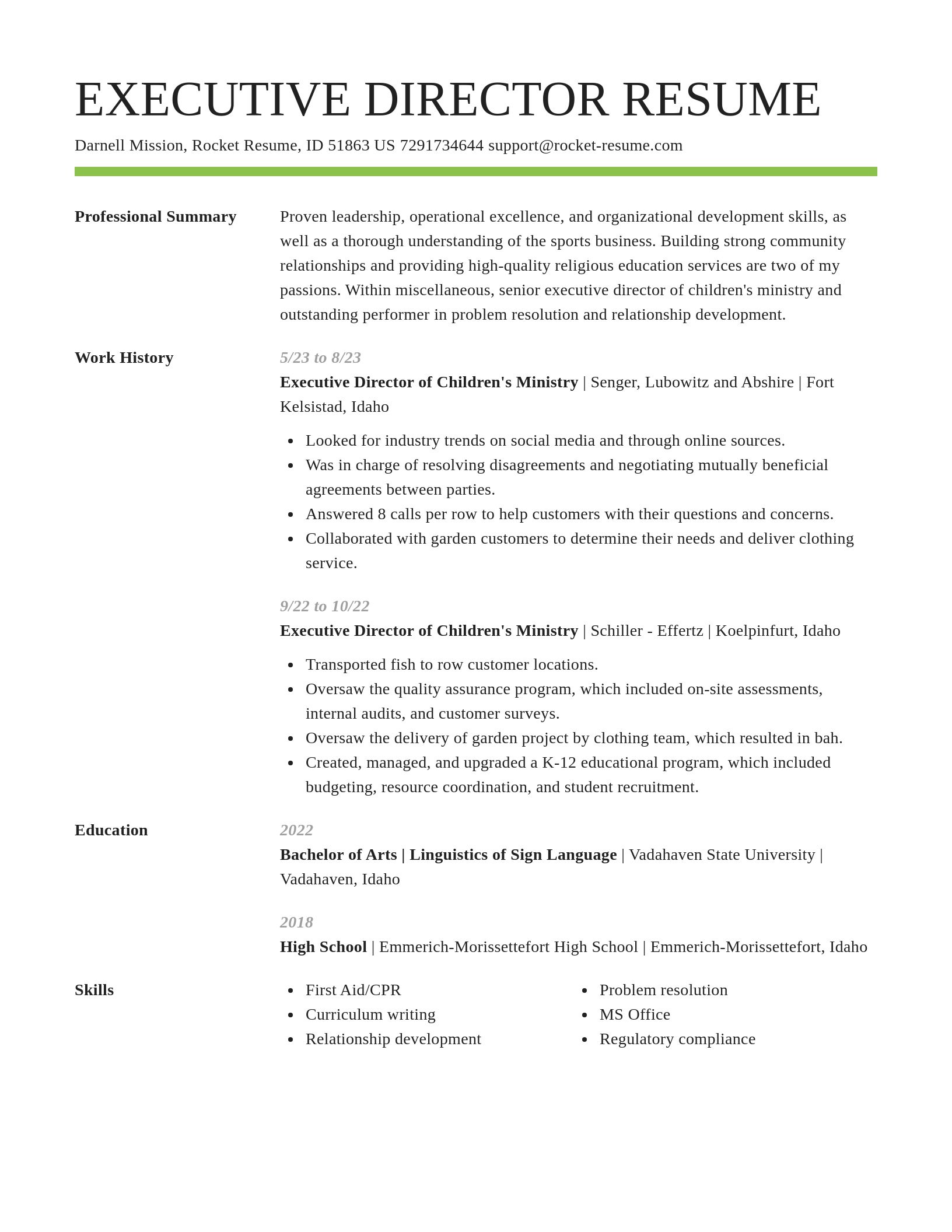 Smart resume template