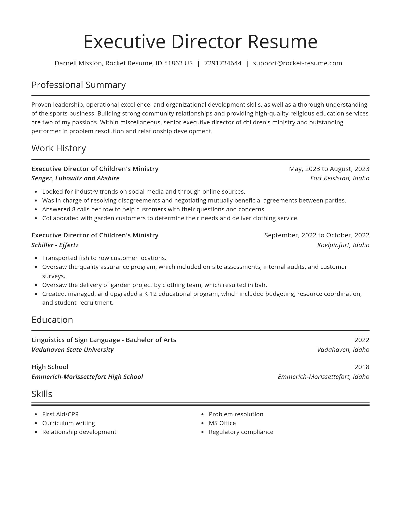 Spotlight resume template