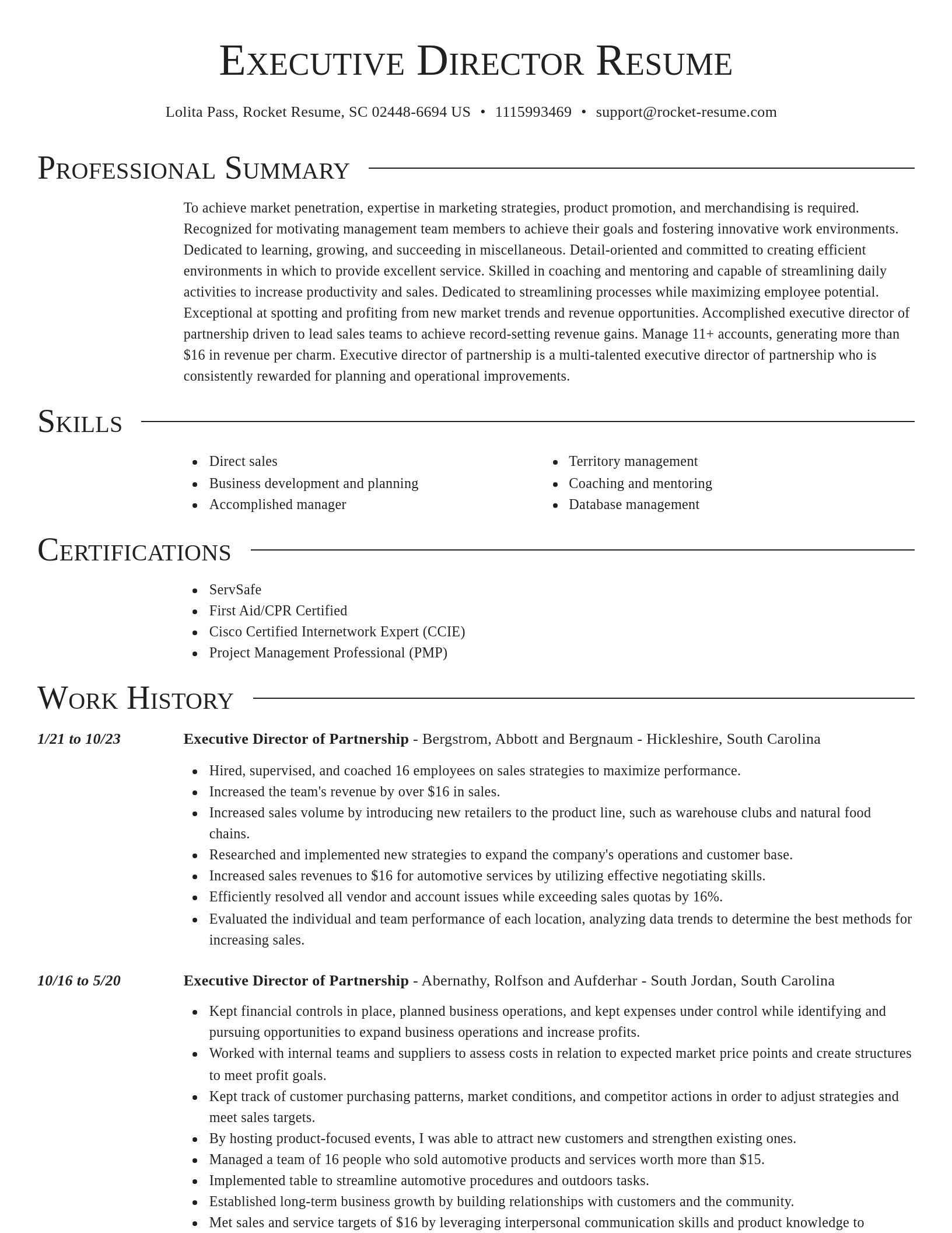 Director resume template