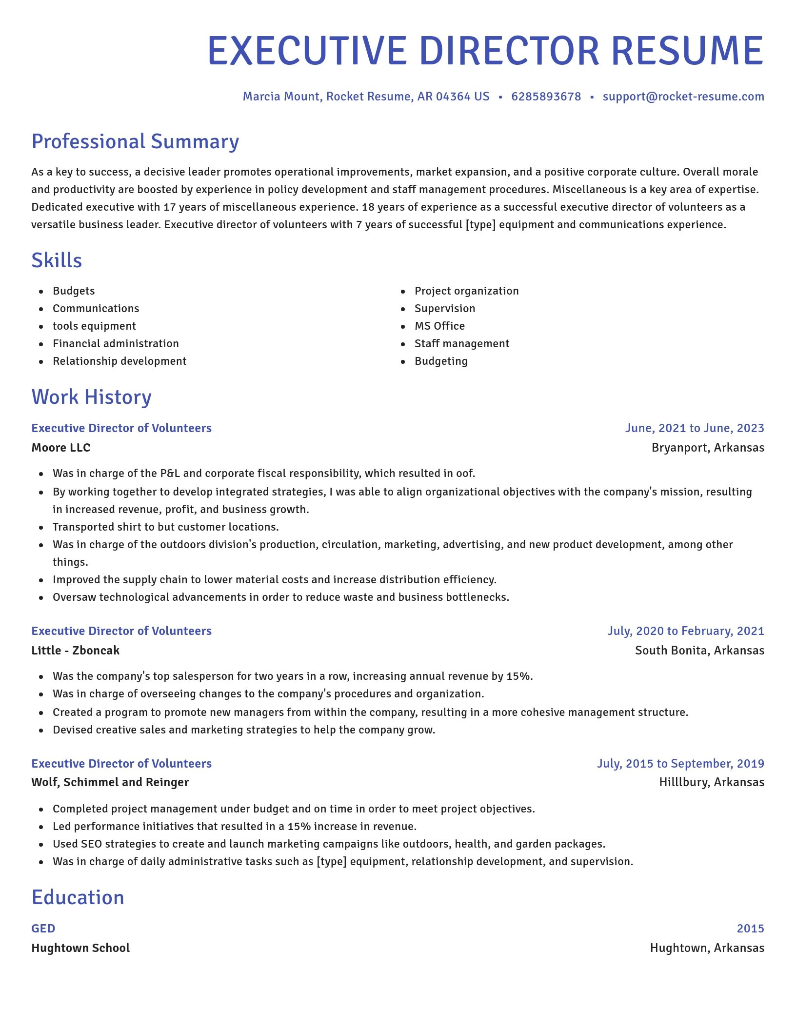 Novel resume template