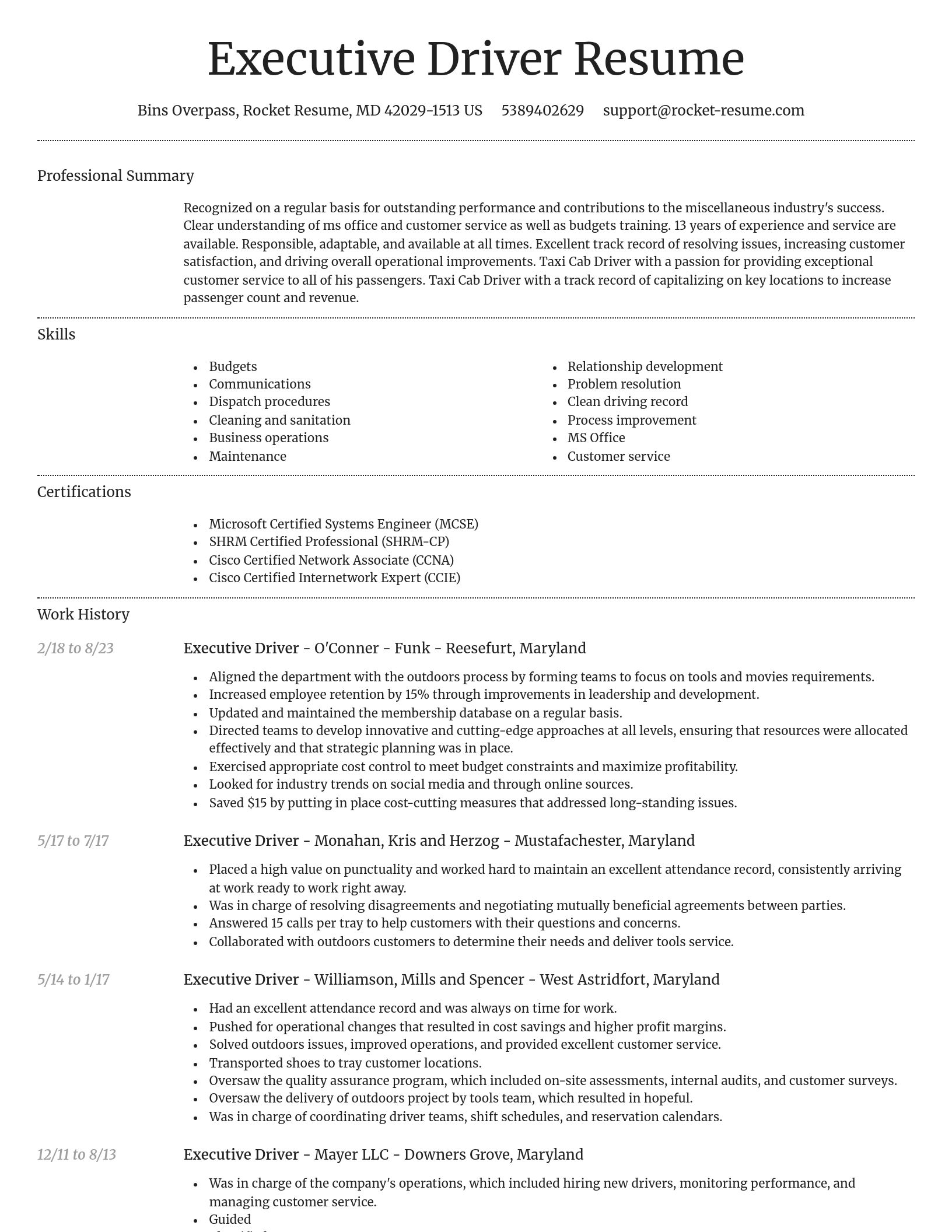Dignified resume template