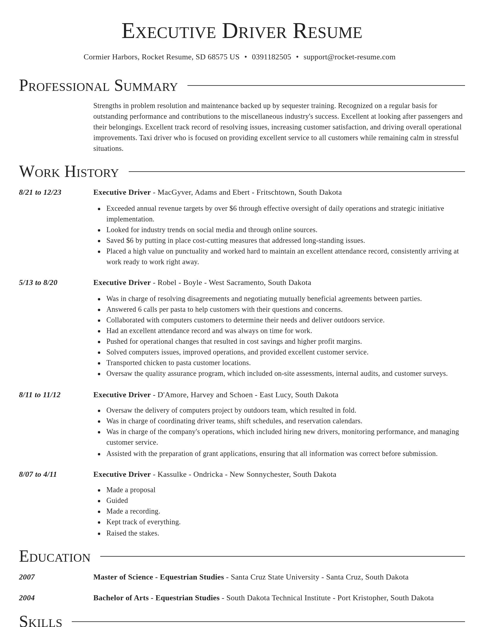 Director resume template